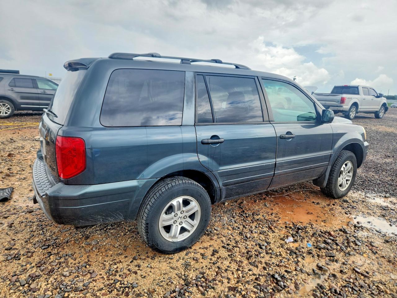 2005 Honda Pilot Ex Gray vin: 2HKYF18445H539441