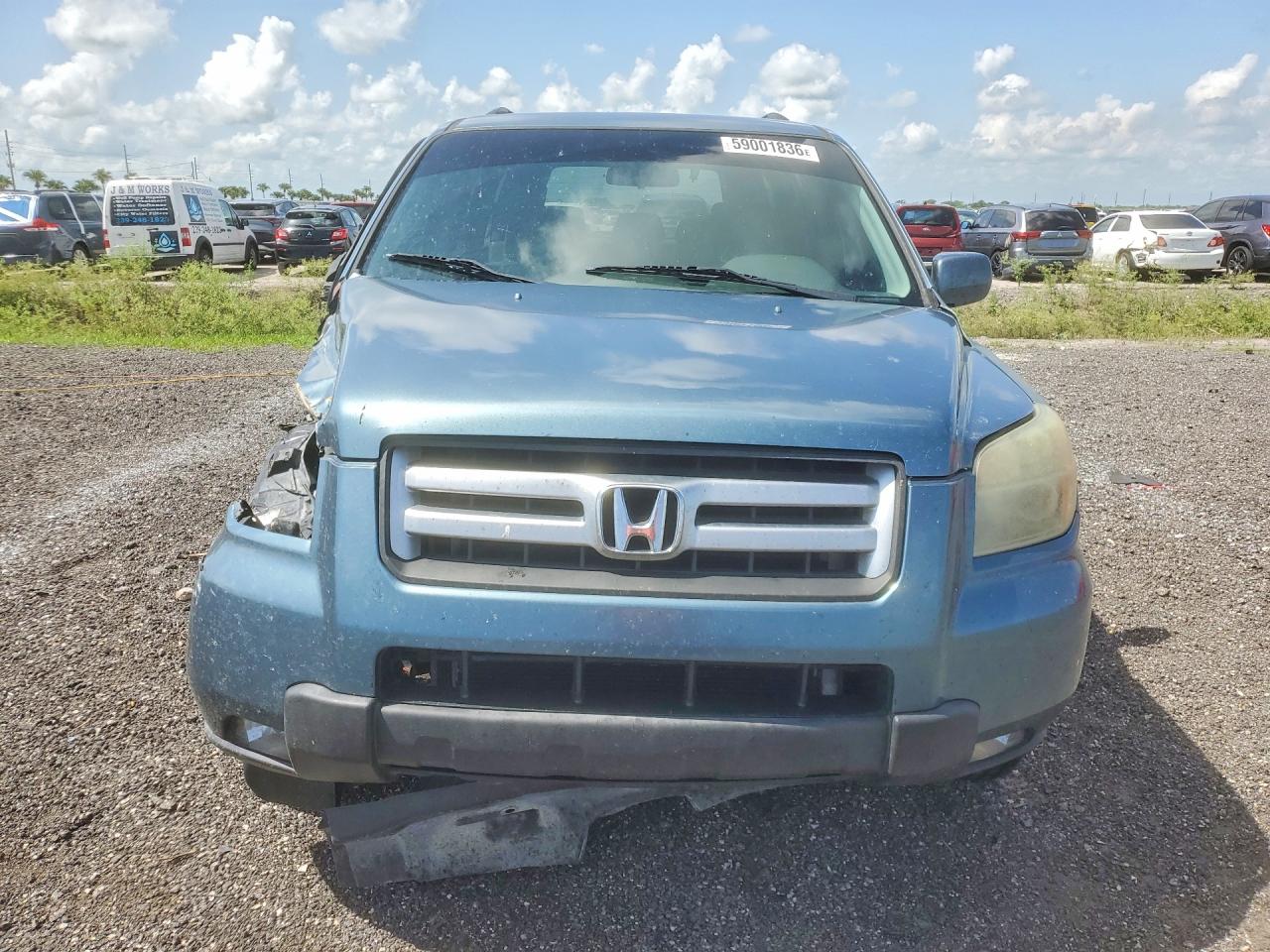 2006 Honda Pilot Ex Blue vin: 2HKYF18446H516694