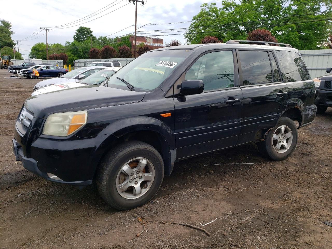 2007 Honda Pilot Ex Черный vin: 2HKYF18447H502294