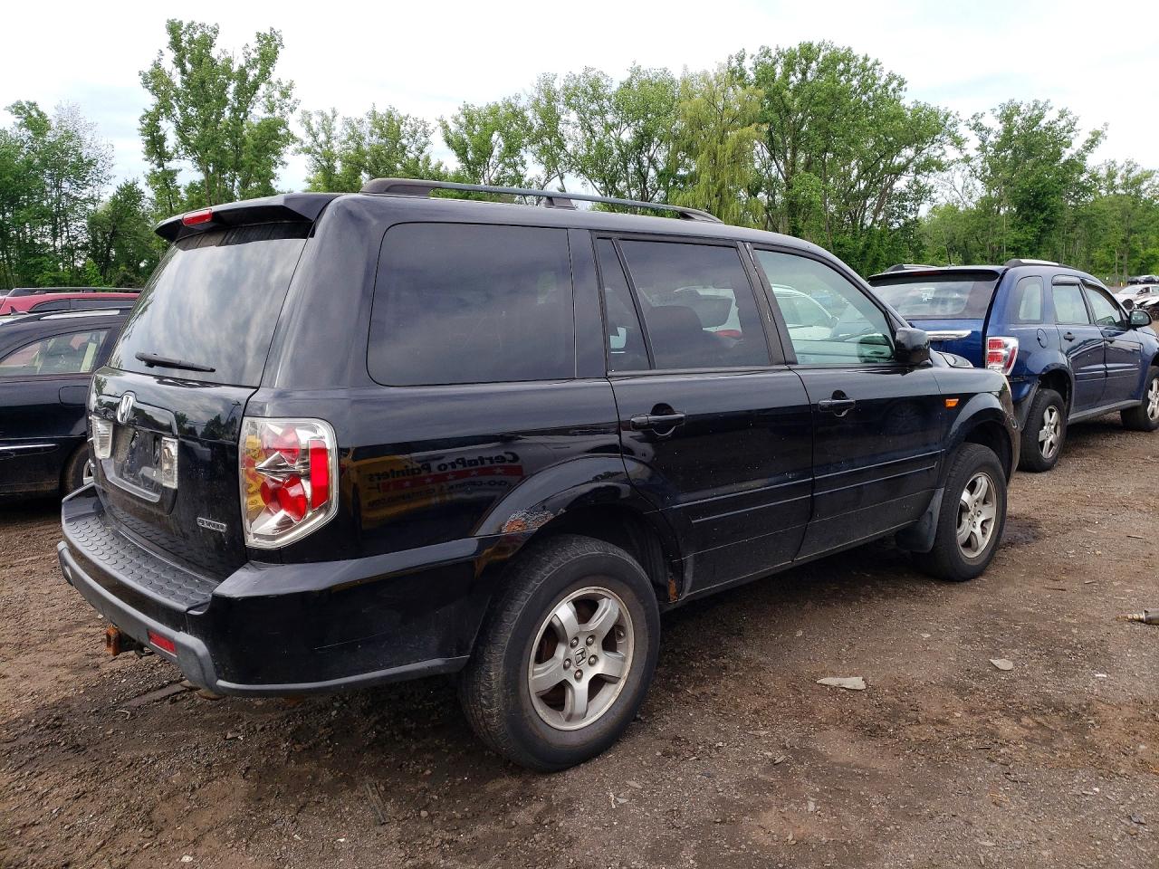 2007 Honda Pilot Ex Черный vin: 2HKYF18447H502294