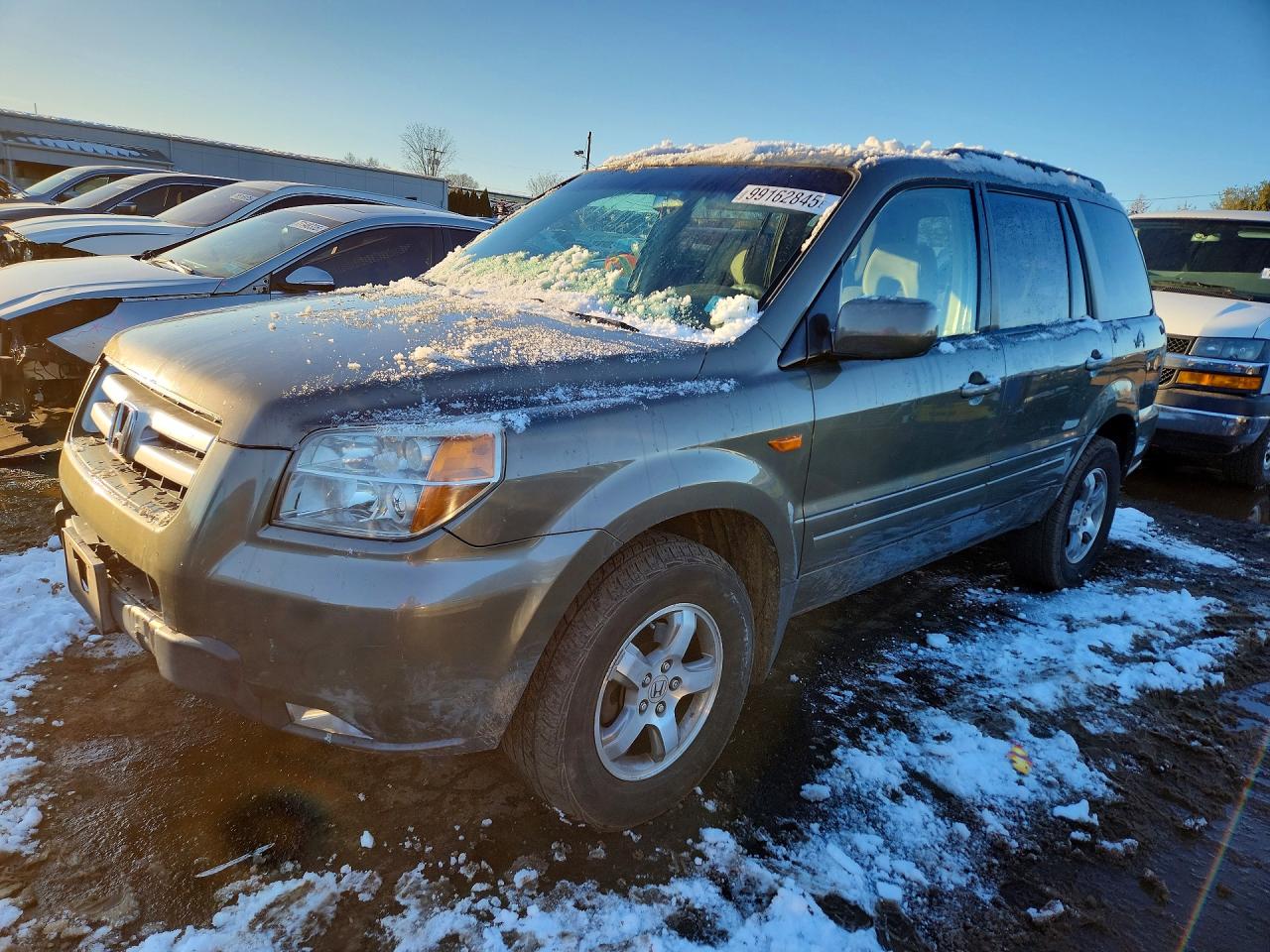 2007 Honda Pilot Ex Silver vin: 2HKYF18447H511657