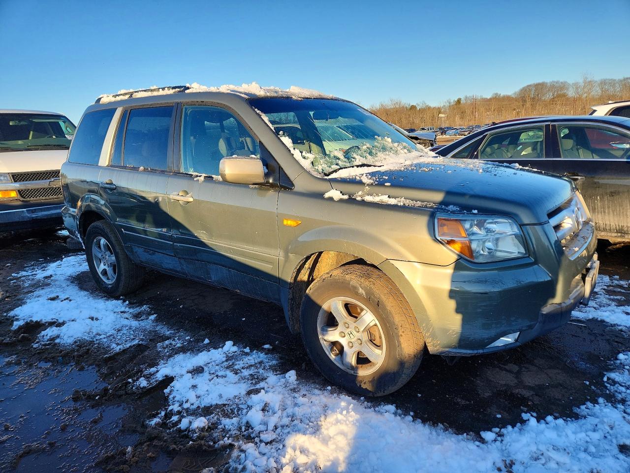 2007 Honda Pilot Ex Silver vin: 2HKYF18447H511657