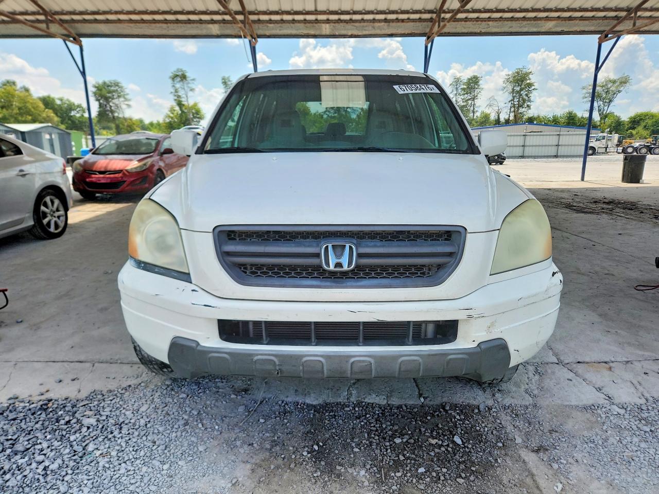 2004 Honda Pilot Ex White vin: 2HKYF18454H541844