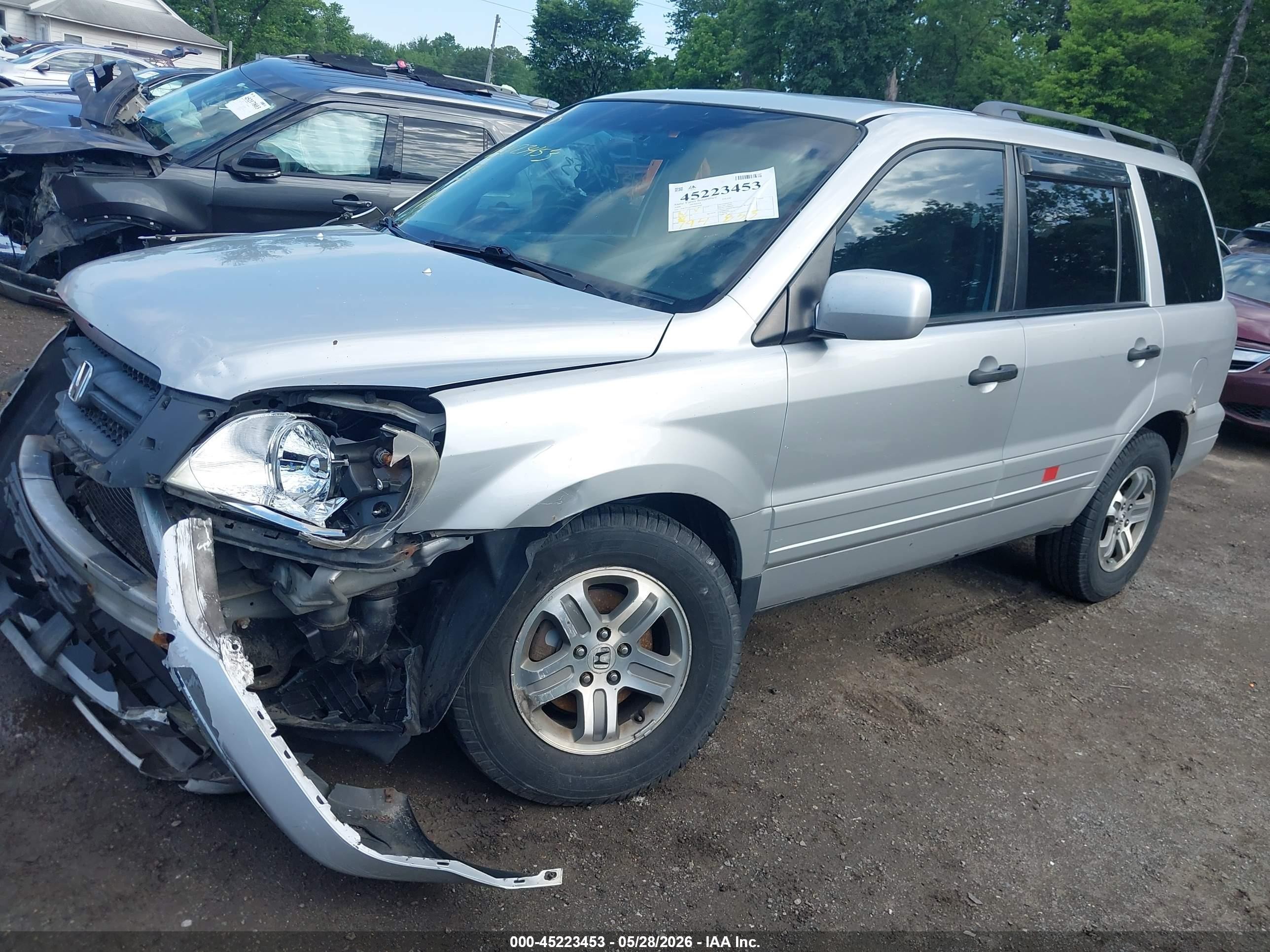 2004 Honda Pilot Ex Silver vin: 2HKYF18454H624044