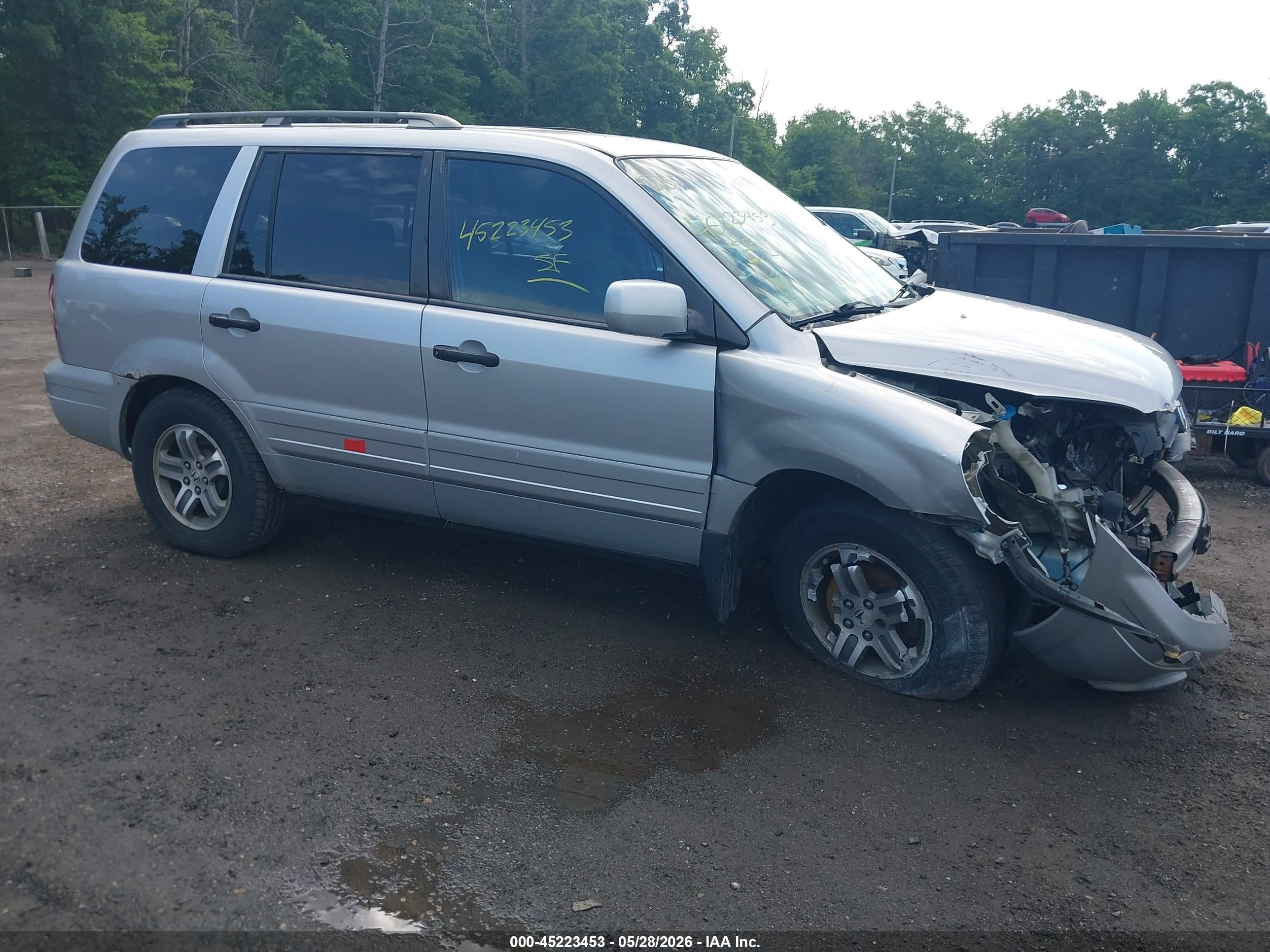 2004 Honda Pilot Ex Silver vin: 2HKYF18454H624044