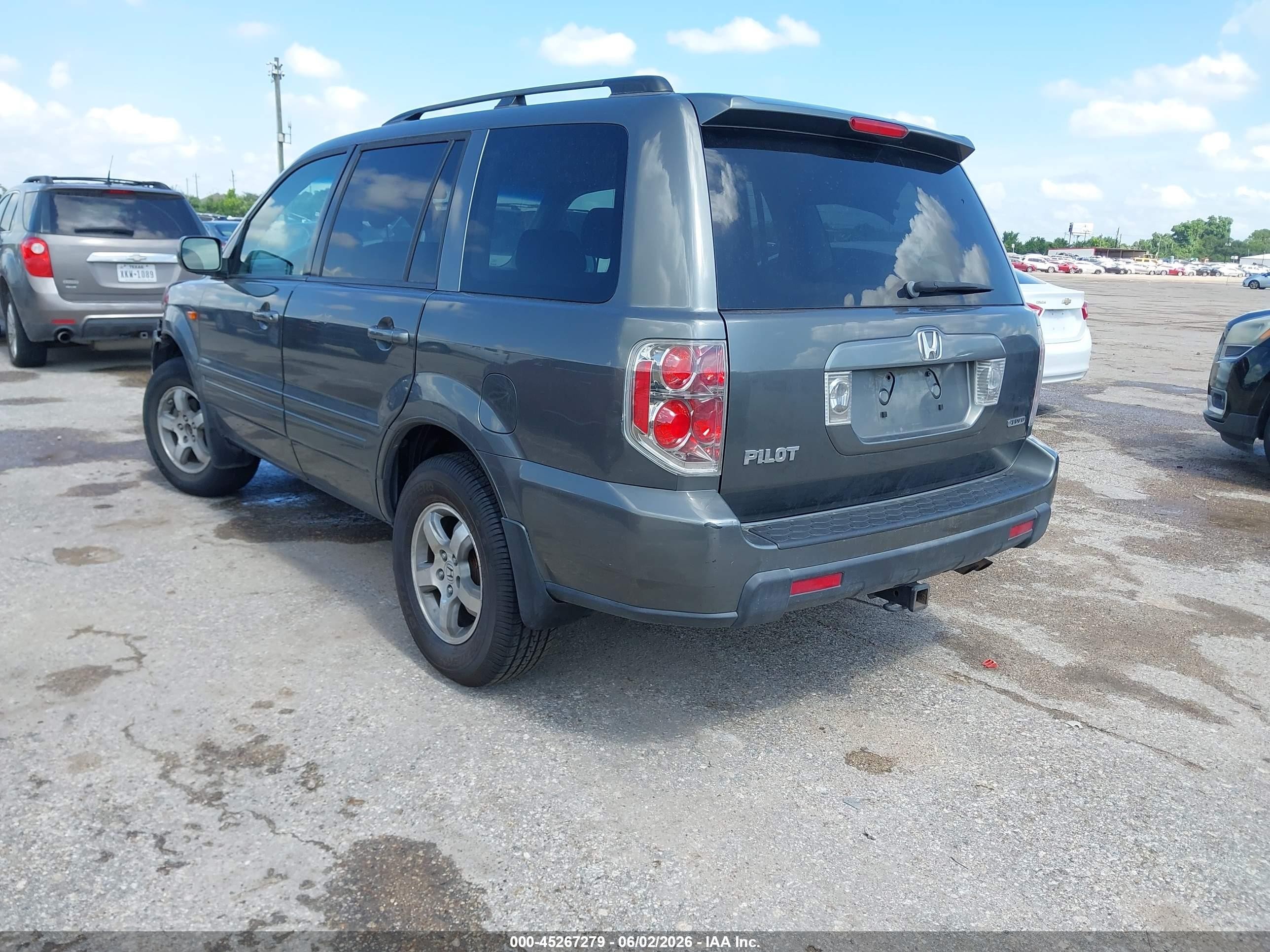2007 Honda Pilot Ex Gray vin: 2HKYF18457H502417