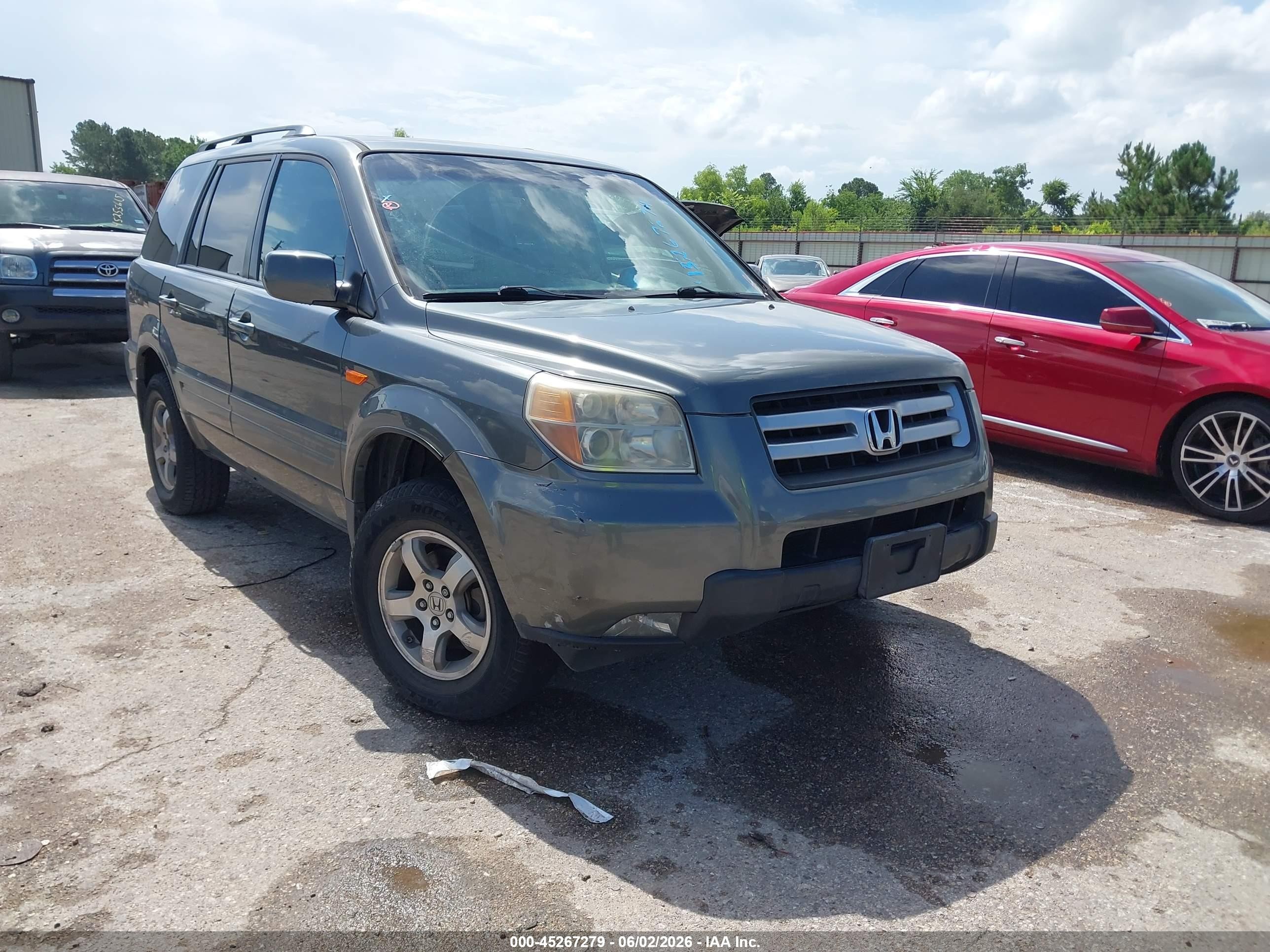 2007 Honda Pilot Ex Gray vin: 2HKYF18457H502417