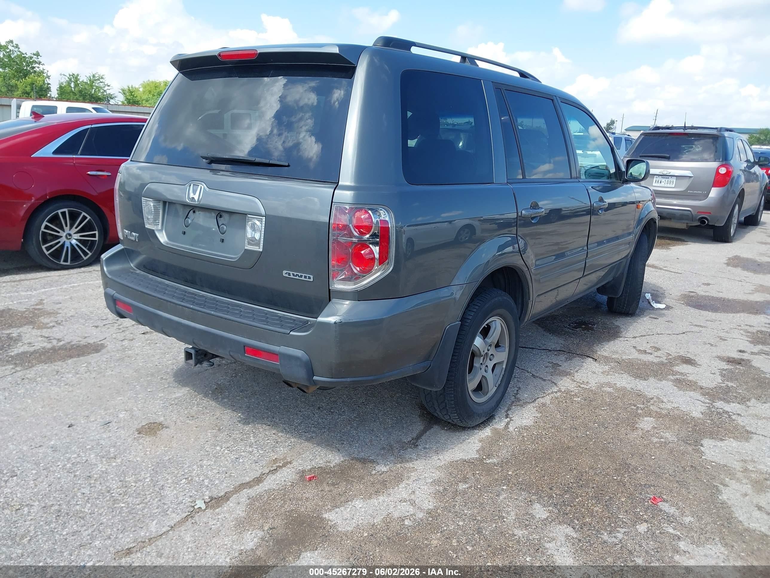 2007 Honda Pilot Ex Gray vin: 2HKYF18457H502417
