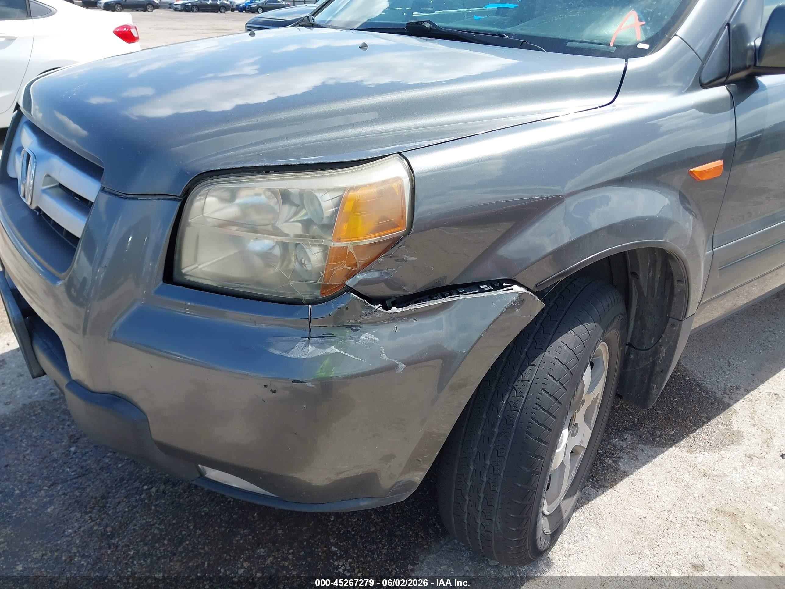 2007 Honda Pilot Ex Gray vin: 2HKYF18457H502417