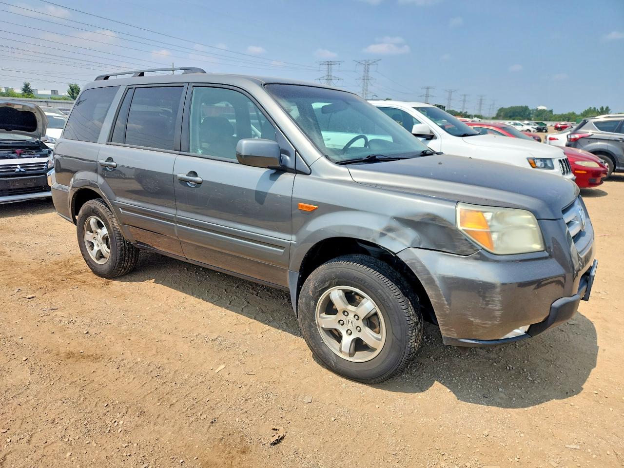 2007 Honda Pilot Ex Gray vin: 2HKYF18457H505172