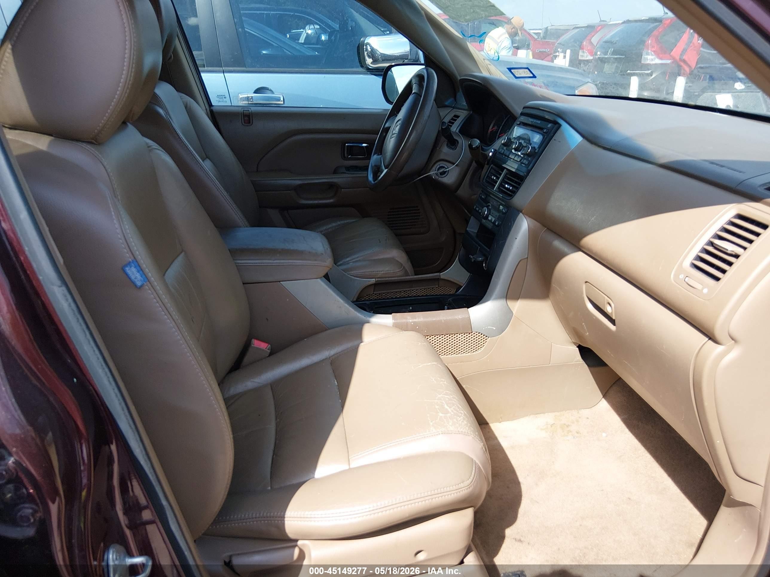 2007 Honda Pilot Ex Burgundy vin: 2HKYF18457H513899