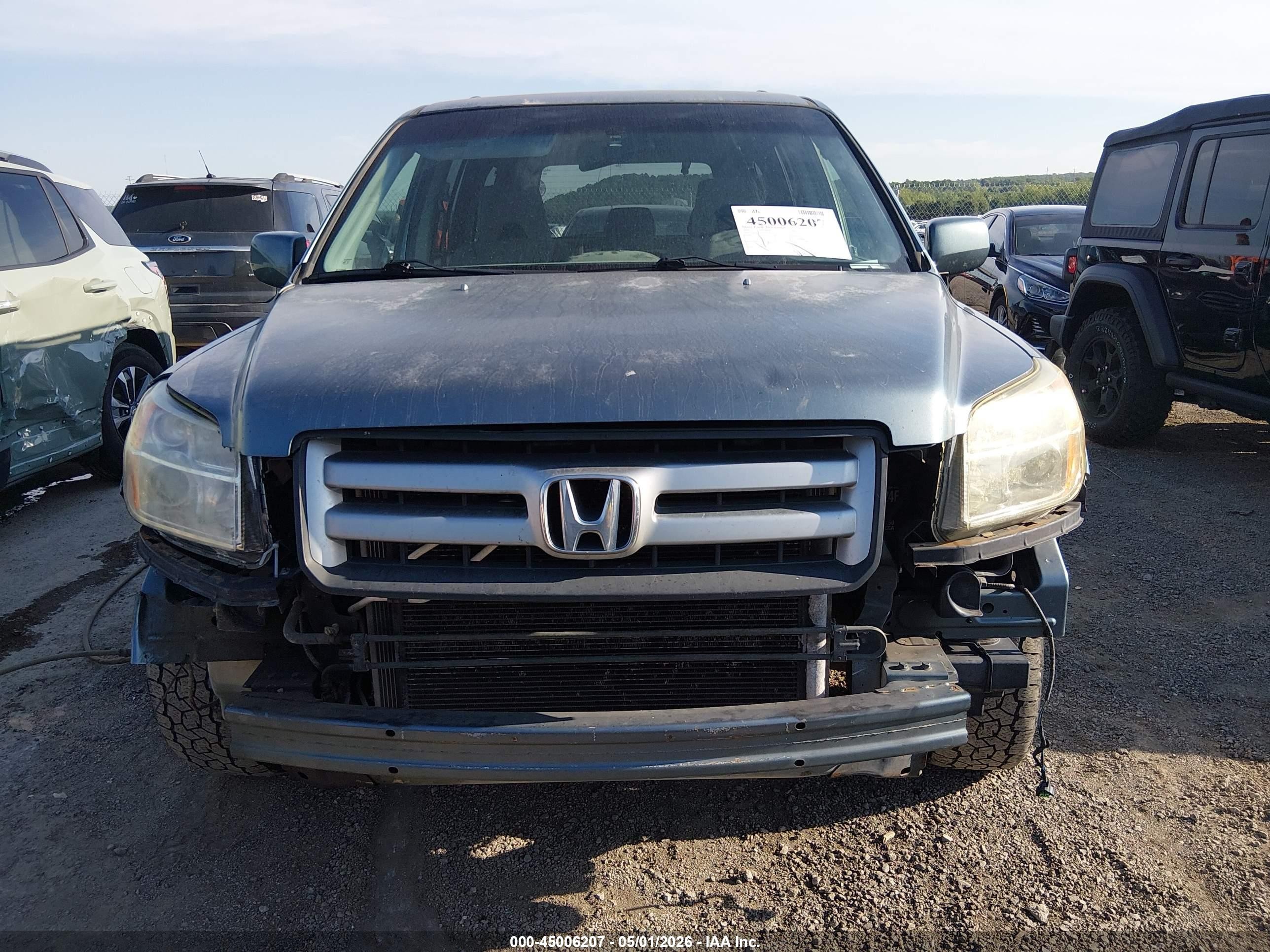 2007 Honda Pilot Ex Light Blue vin: 2HKYF18457H527530