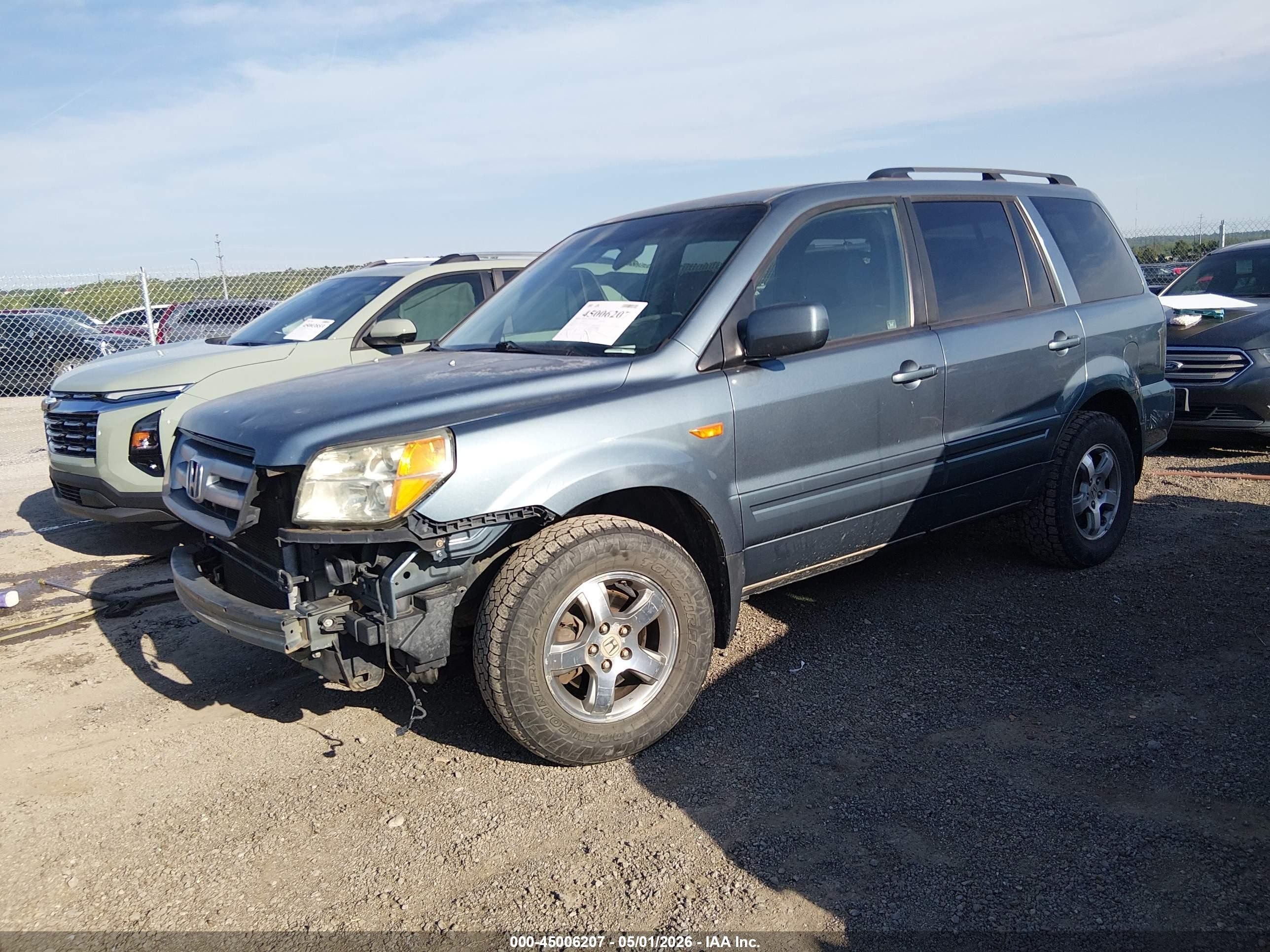 2007 Honda Pilot Ex Light Blue vin: 2HKYF18457H527530