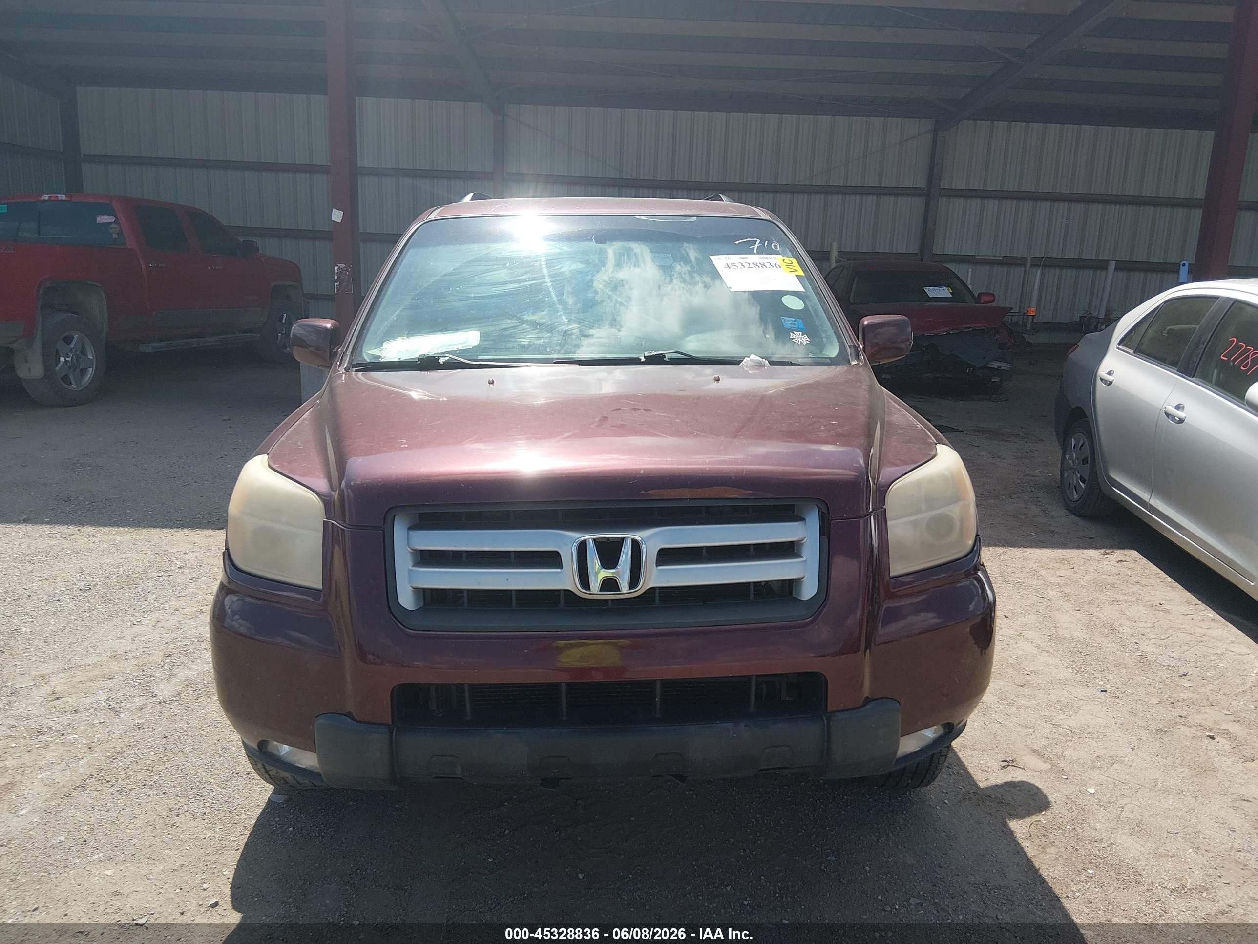 2007 Honda Pilot Ex Purple vin: 2HKYF18457H538379