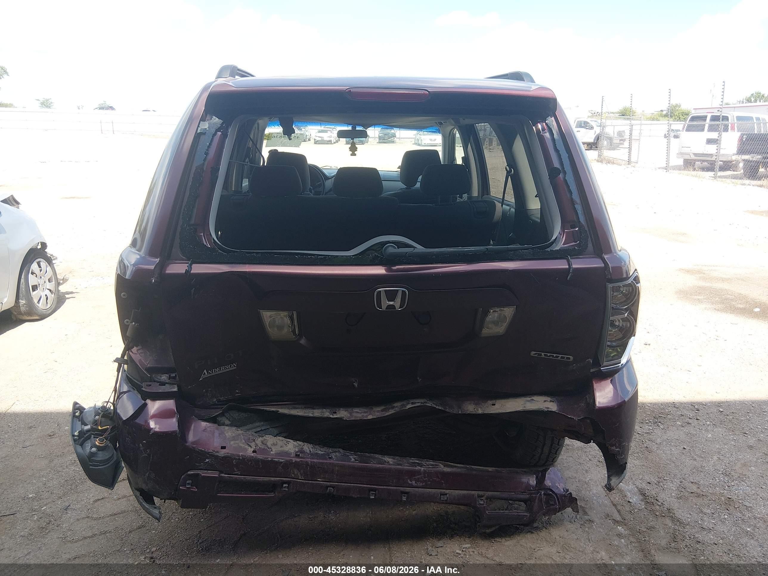 2007 Honda Pilot Ex Purple vin: 2HKYF18457H538379