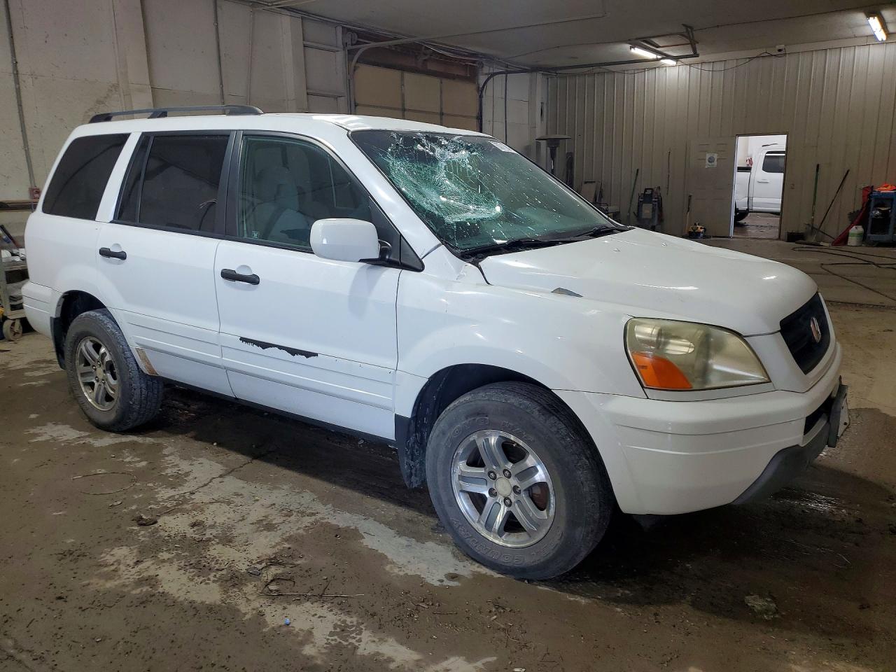2003 Honda Pilot Ex White vin: 2HKYF18463H508110
