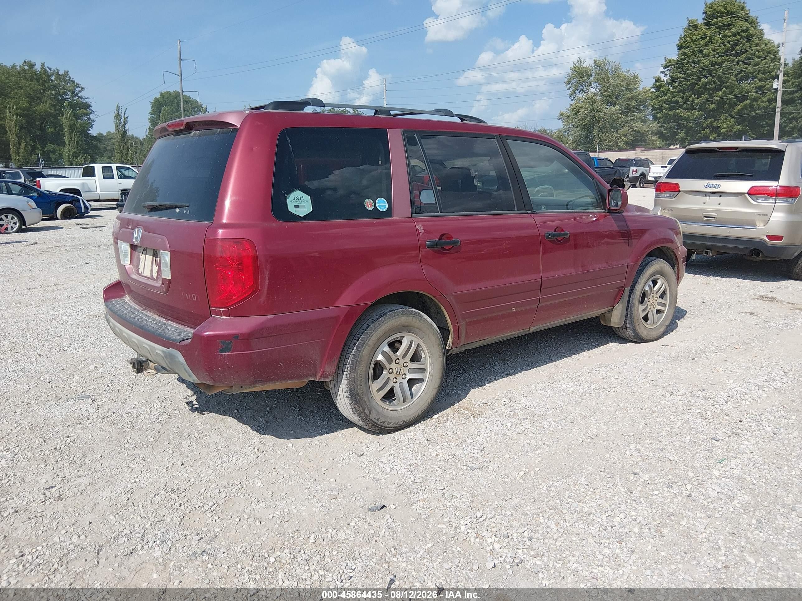 2003 Honda Pilot Ex Red vin: 2HKYF18463H518930