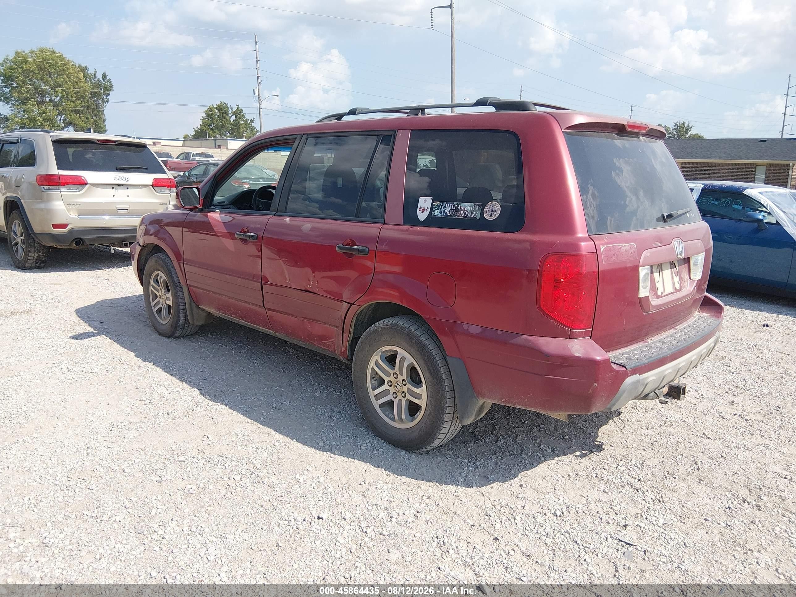 2003 Honda Pilot Ex Red vin: 2HKYF18463H518930