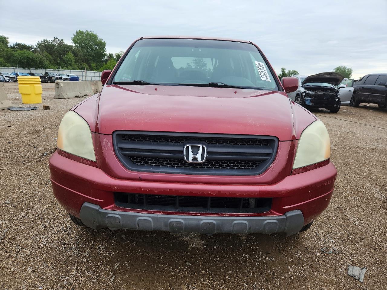 2003 Honda Pilot Ex Red vin: 2HKYF18463H536523