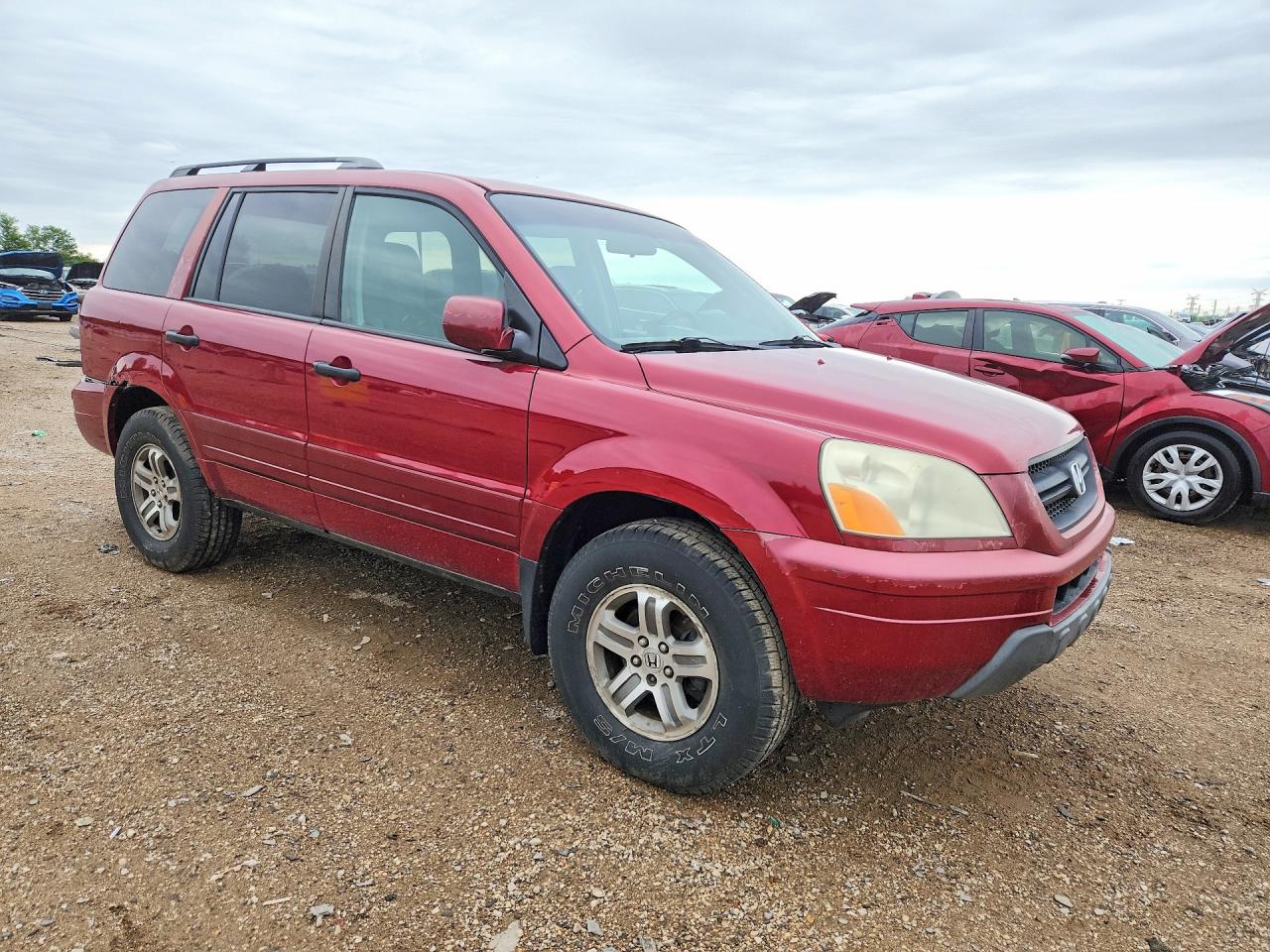 2003 Honda Pilot Ex Red vin: 2HKYF18463H536523