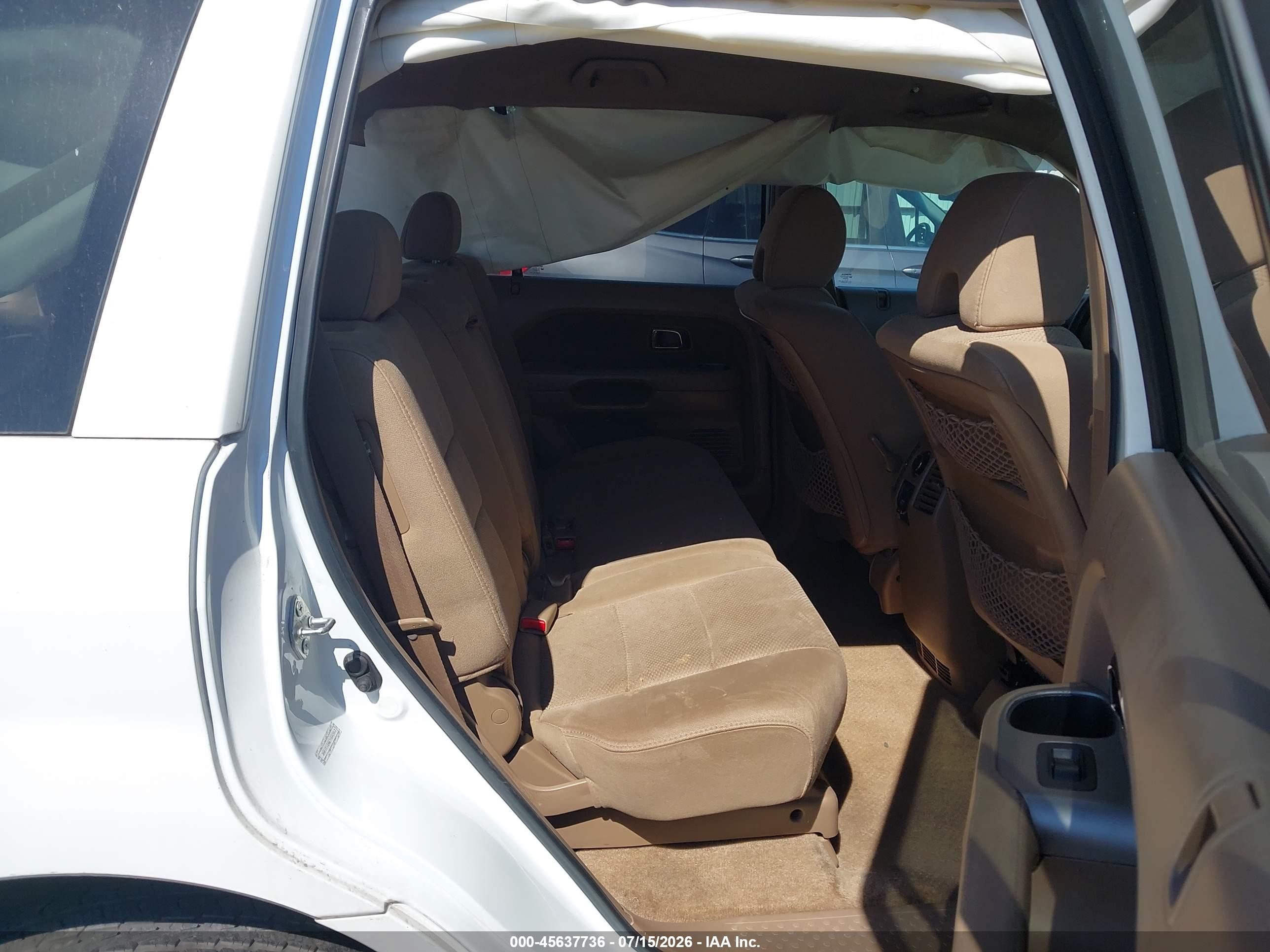 2007 Honda Pilot Ex White vin: 2HKYF18467H540917