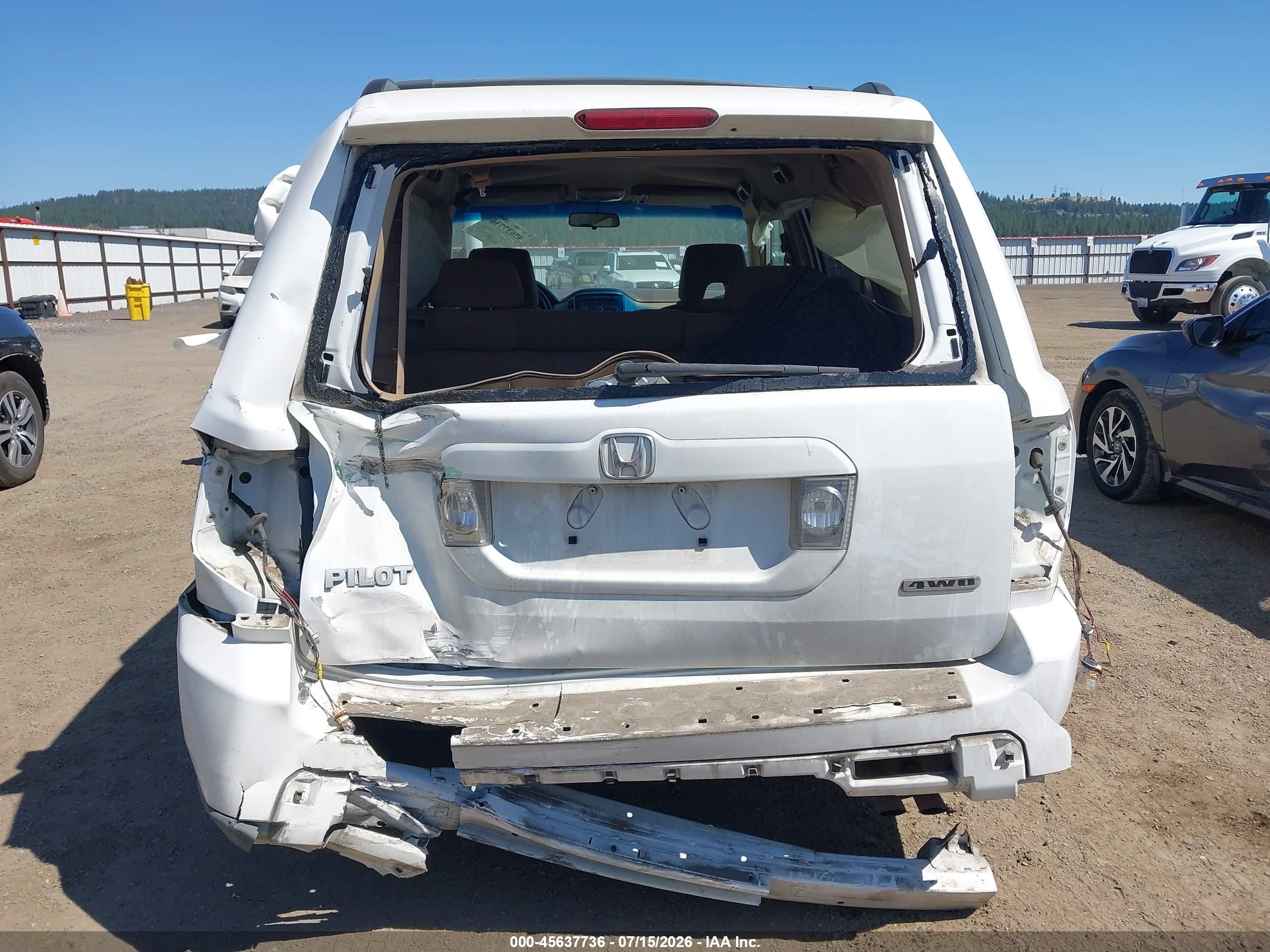 2007 Honda Pilot Ex White vin: 2HKYF18467H540917
