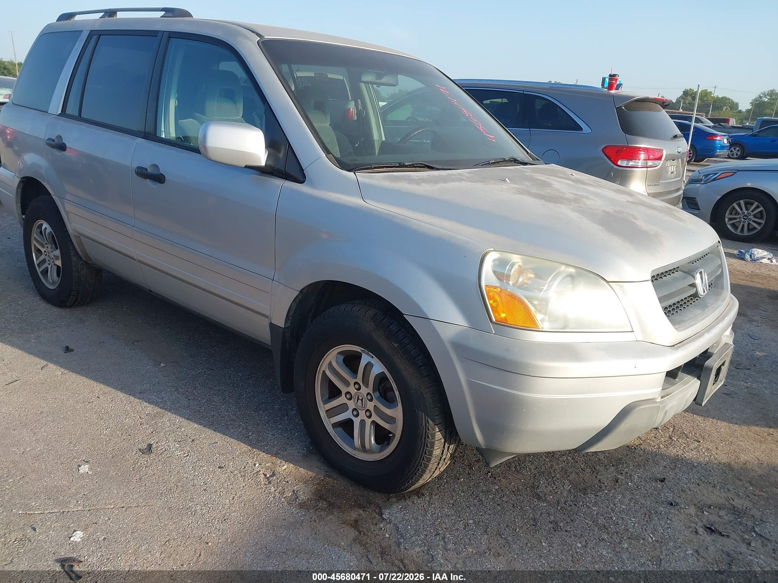 2003 Honda Pilot Ex Silver vin: 2HKYF18473H529581