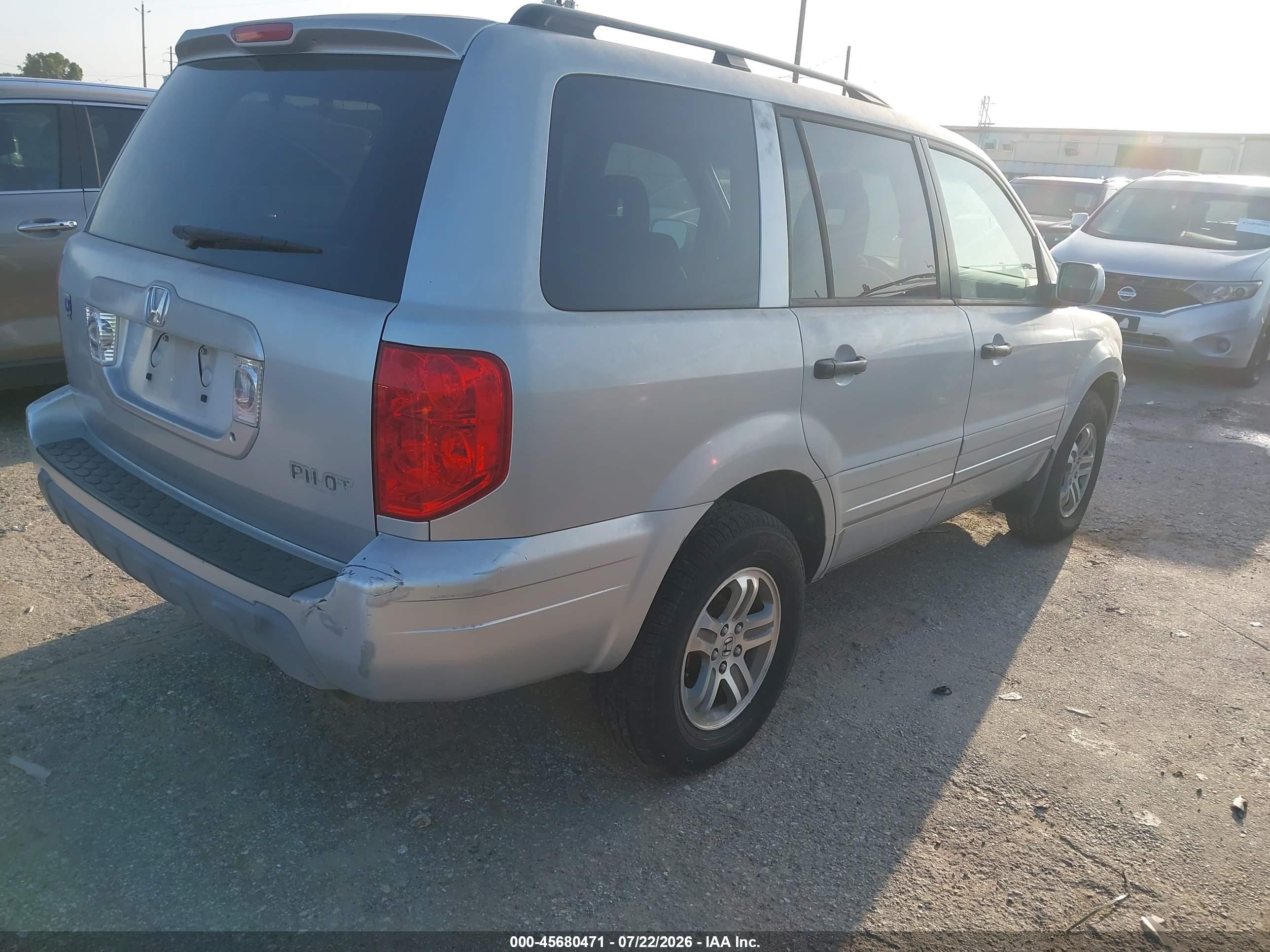 2003 Honda Pilot Ex Silver vin: 2HKYF18473H529581