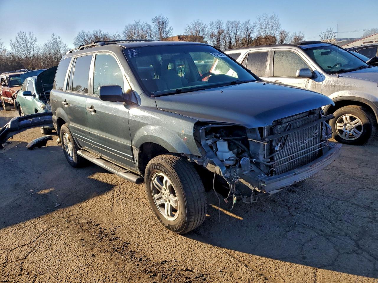 2004 Honda Pilot Ex Gray vin: 2HKYF18474H591337