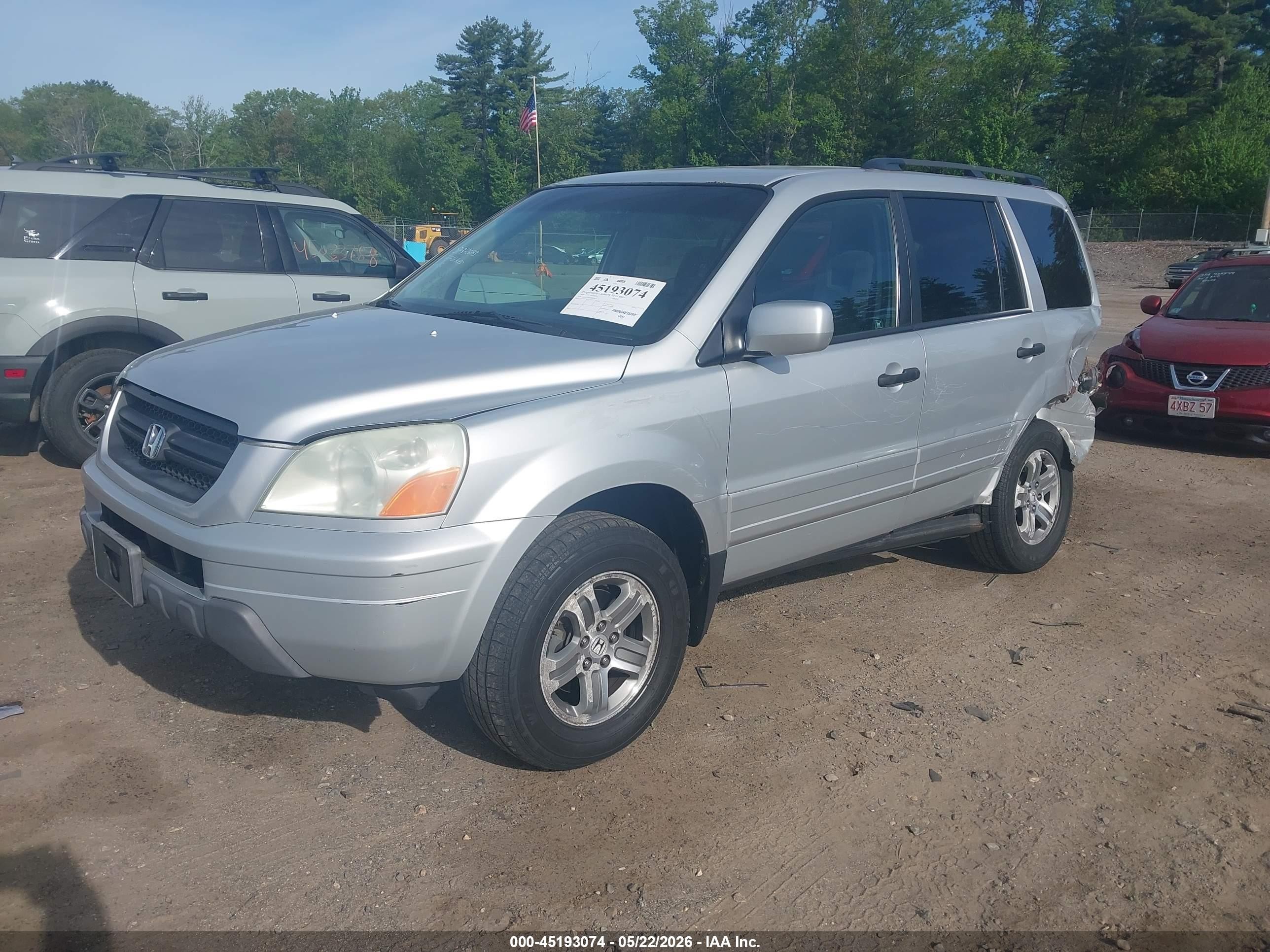 2004 Honda Pilot Ex Silver vin: 2HKYF18474H605625