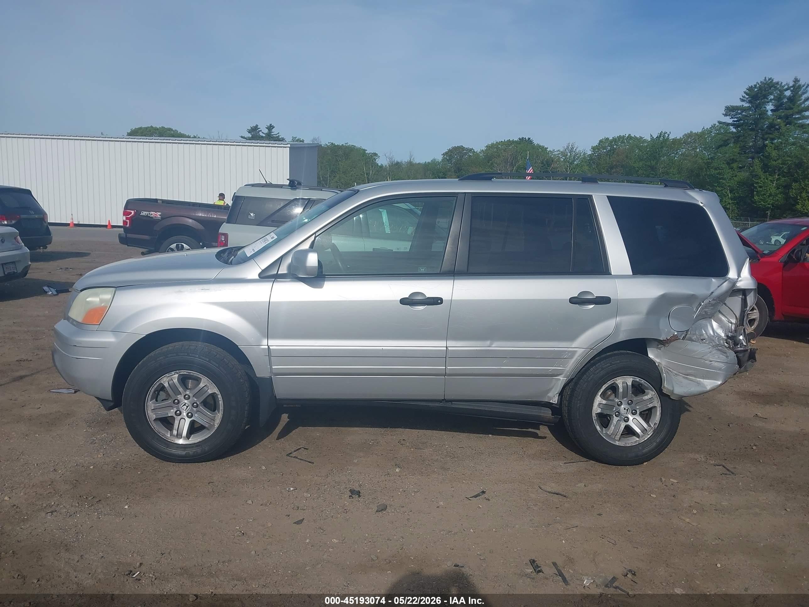 2004 Honda Pilot Ex Silver vin: 2HKYF18474H605625