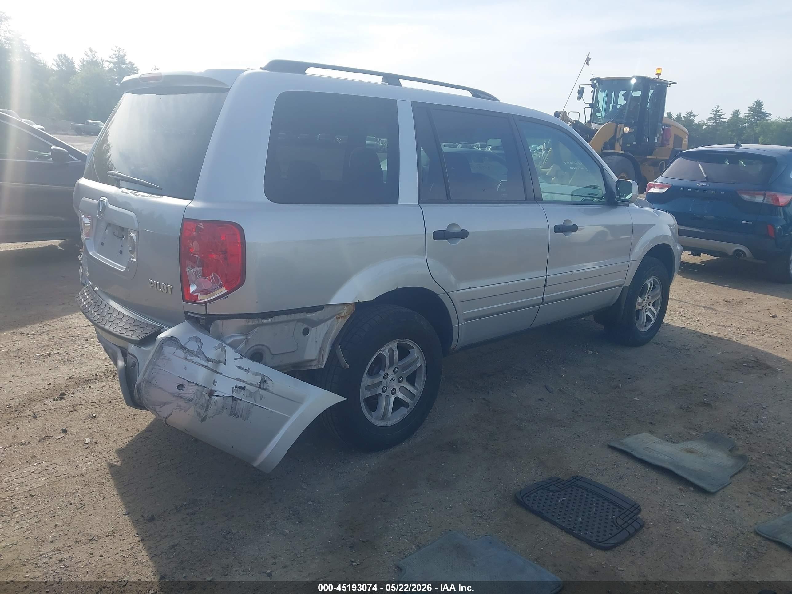 2004 Honda Pilot Ex Silver vin: 2HKYF18474H605625