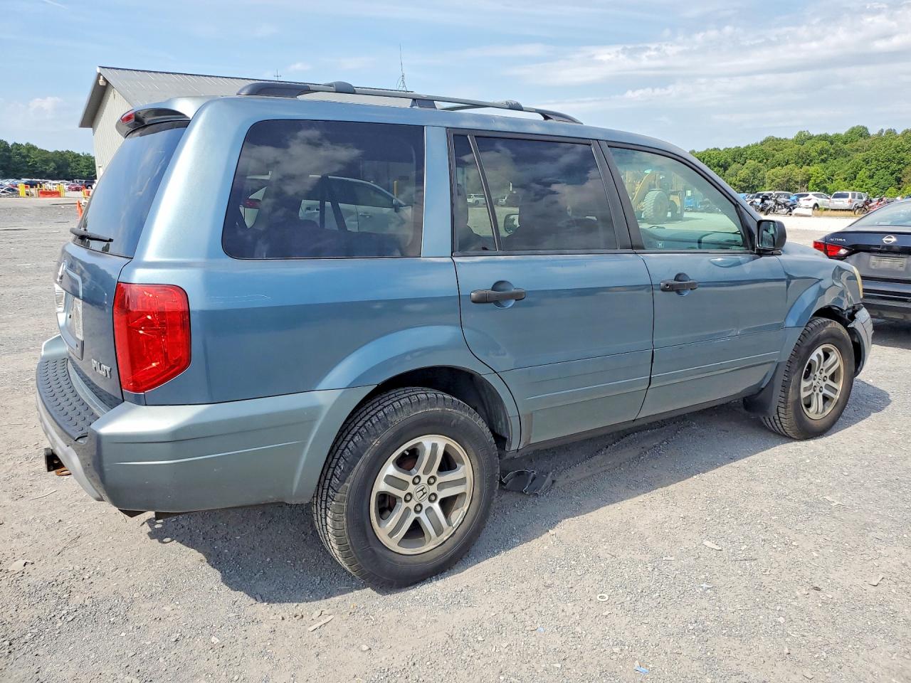 2005 Honda Pilot Ex Blue vin: 2HKYF18475H517126