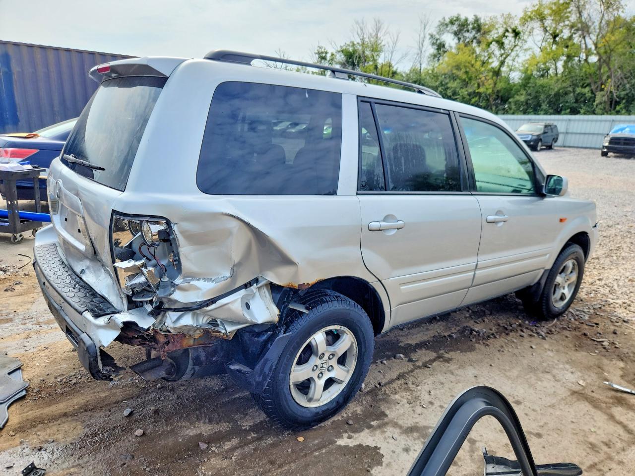 2006 Honda Pilot Ex Silver vin: 2HKYF18476H508167