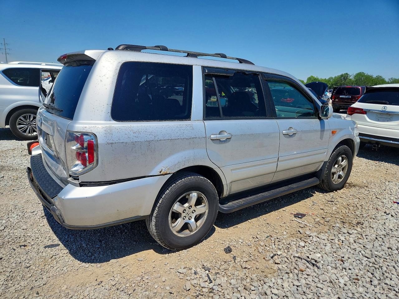 2006 Honda Pilot Ex Silver vin: 2HKYF18476H526183