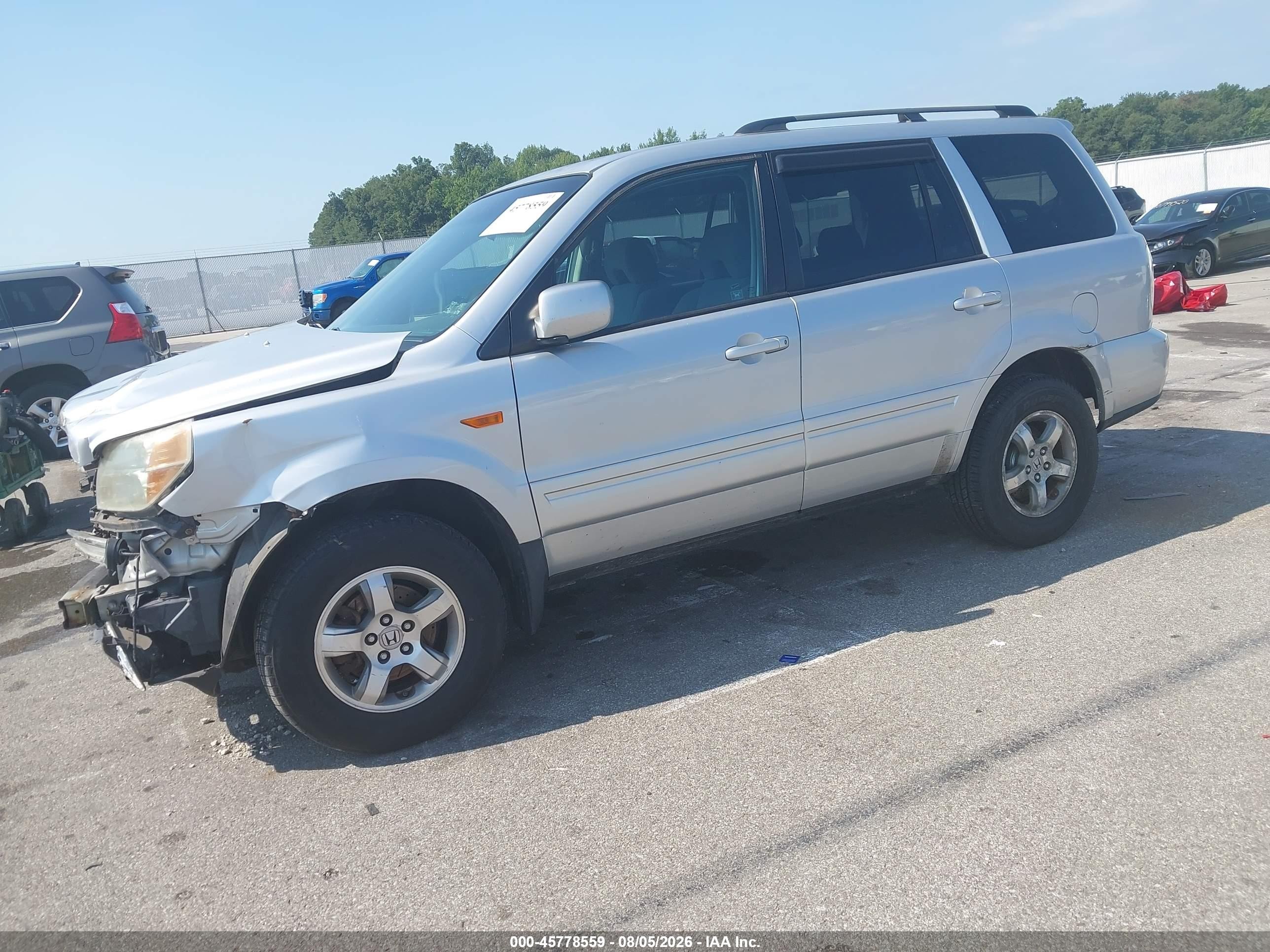 2006 Honda Pilot Ex Silver vin: 2HKYF18476H527625