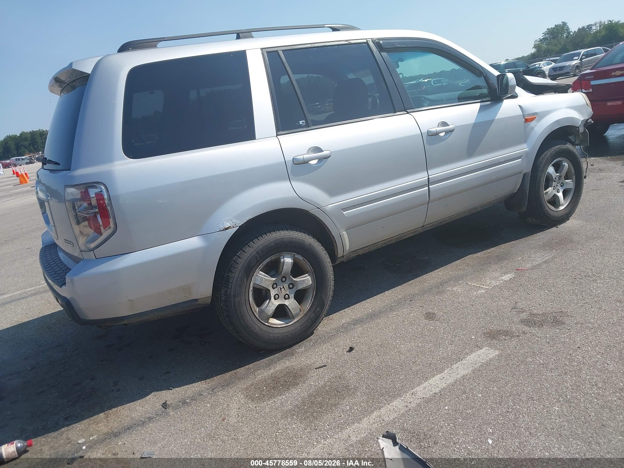 2006 Honda Pilot Ex Silver vin: 2HKYF18476H527625