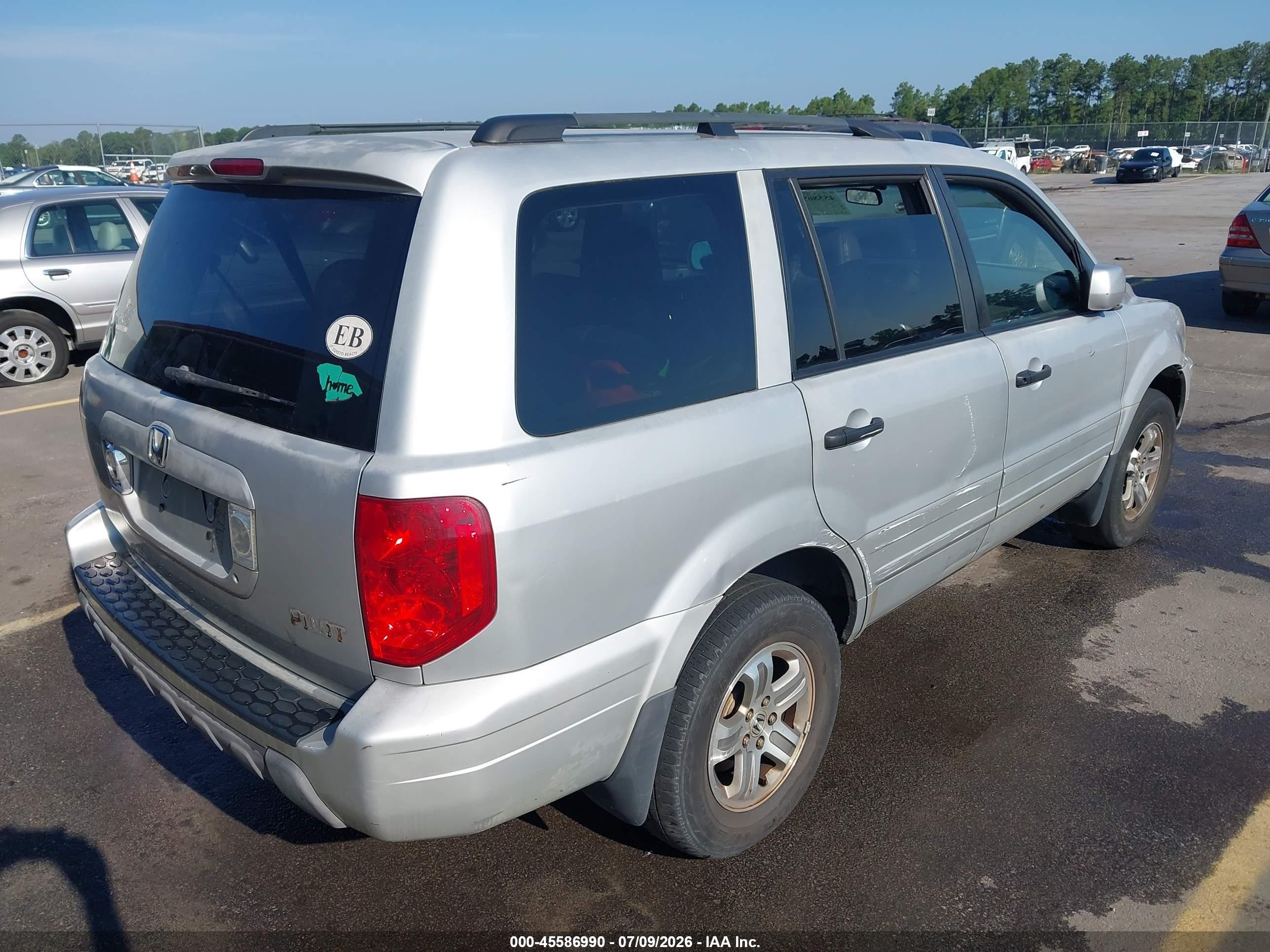 2003 Honda Pilot Ex Silver vin: 2HKYF18483H515835