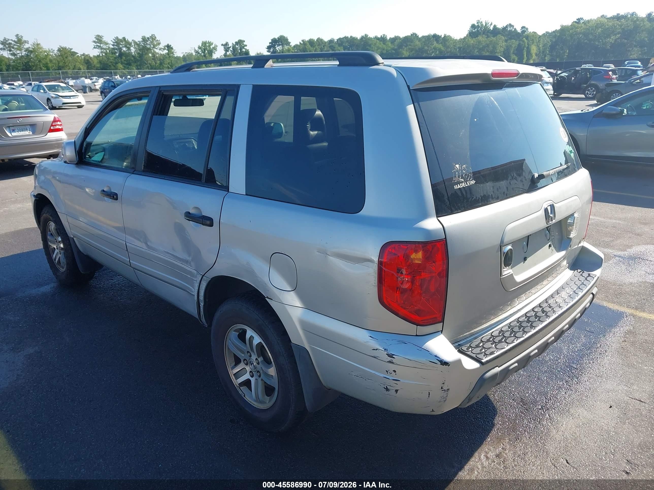 2003 Honda Pilot Ex Silver vin: 2HKYF18483H515835
