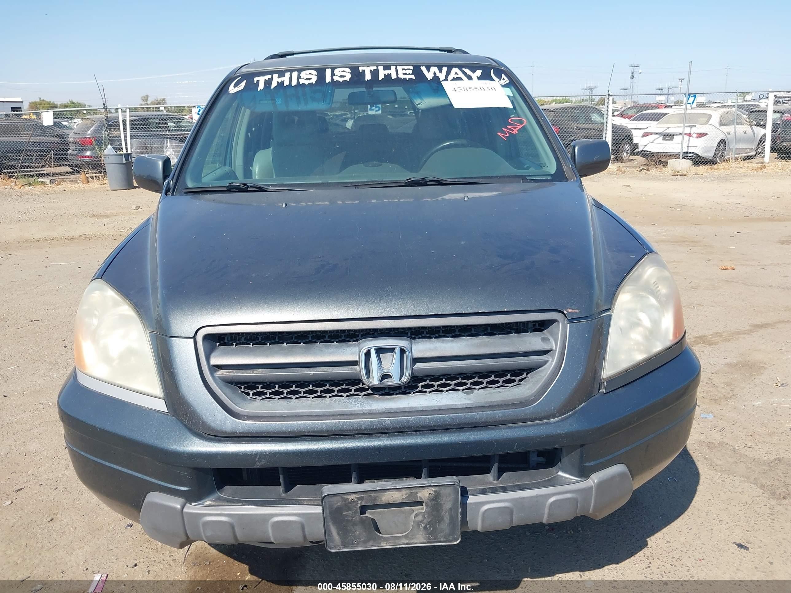2003 Honda Pilot Ex Gray vin: 2HKYF18483H547734