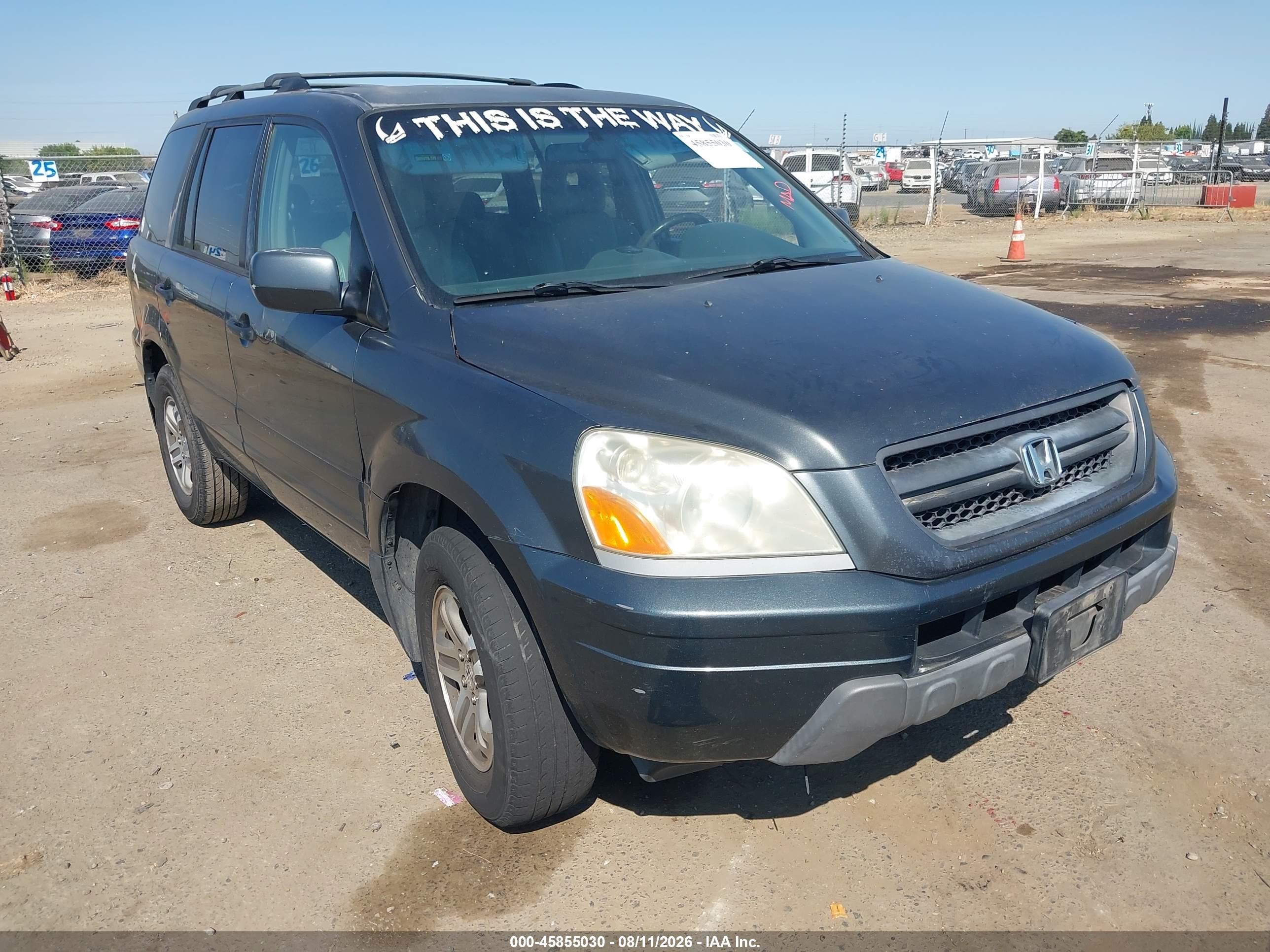 2003 Honda Pilot Ex Gray vin: 2HKYF18483H547734