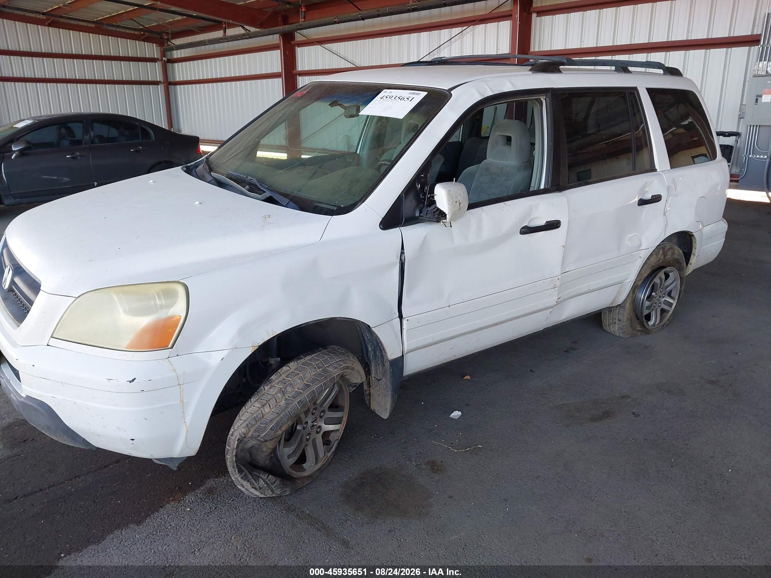 2004 Honda Pilot Ex White vin: 2HKYF18484H562879