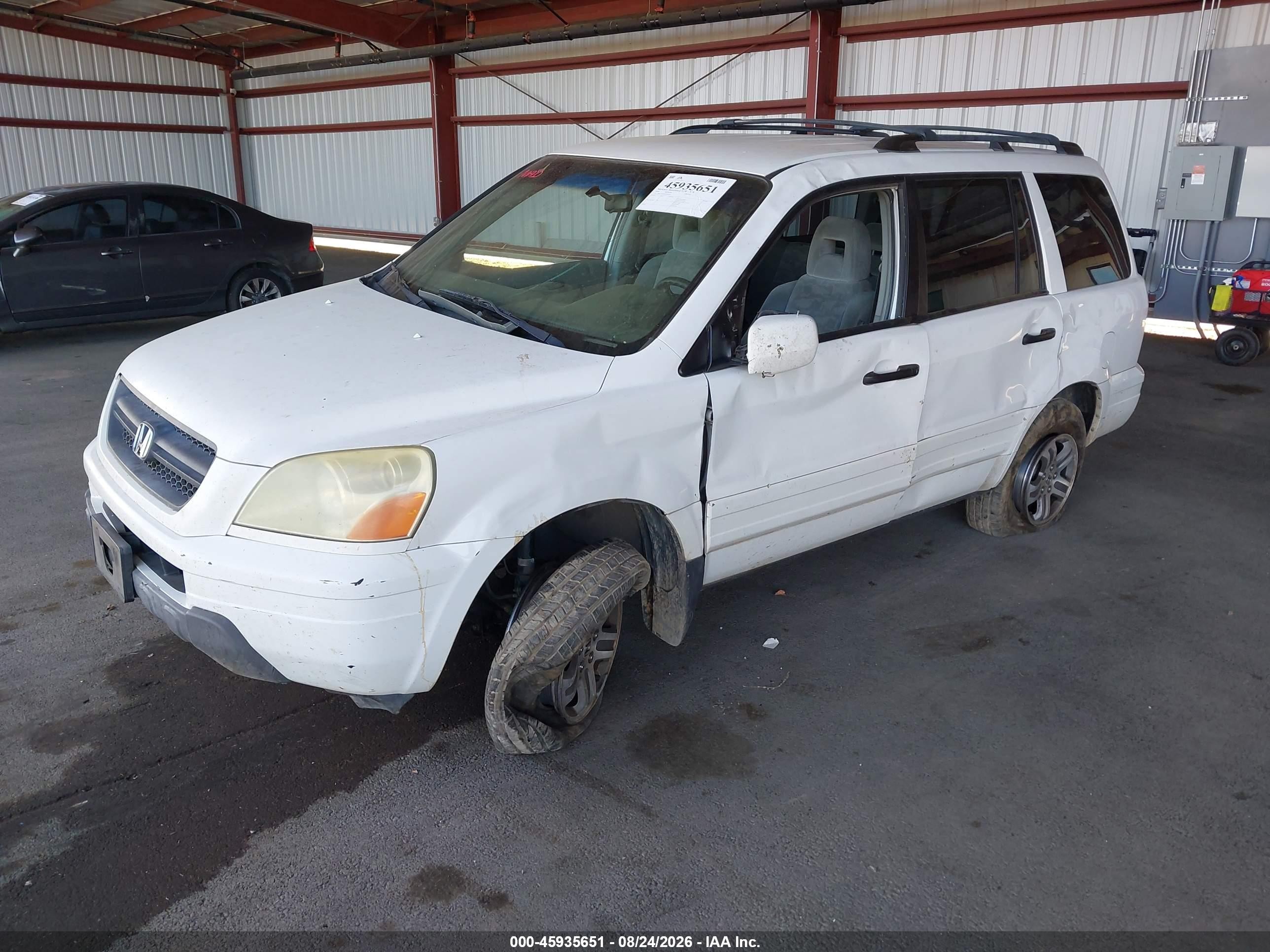 2004 Honda Pilot Ex White vin: 2HKYF18484H562879