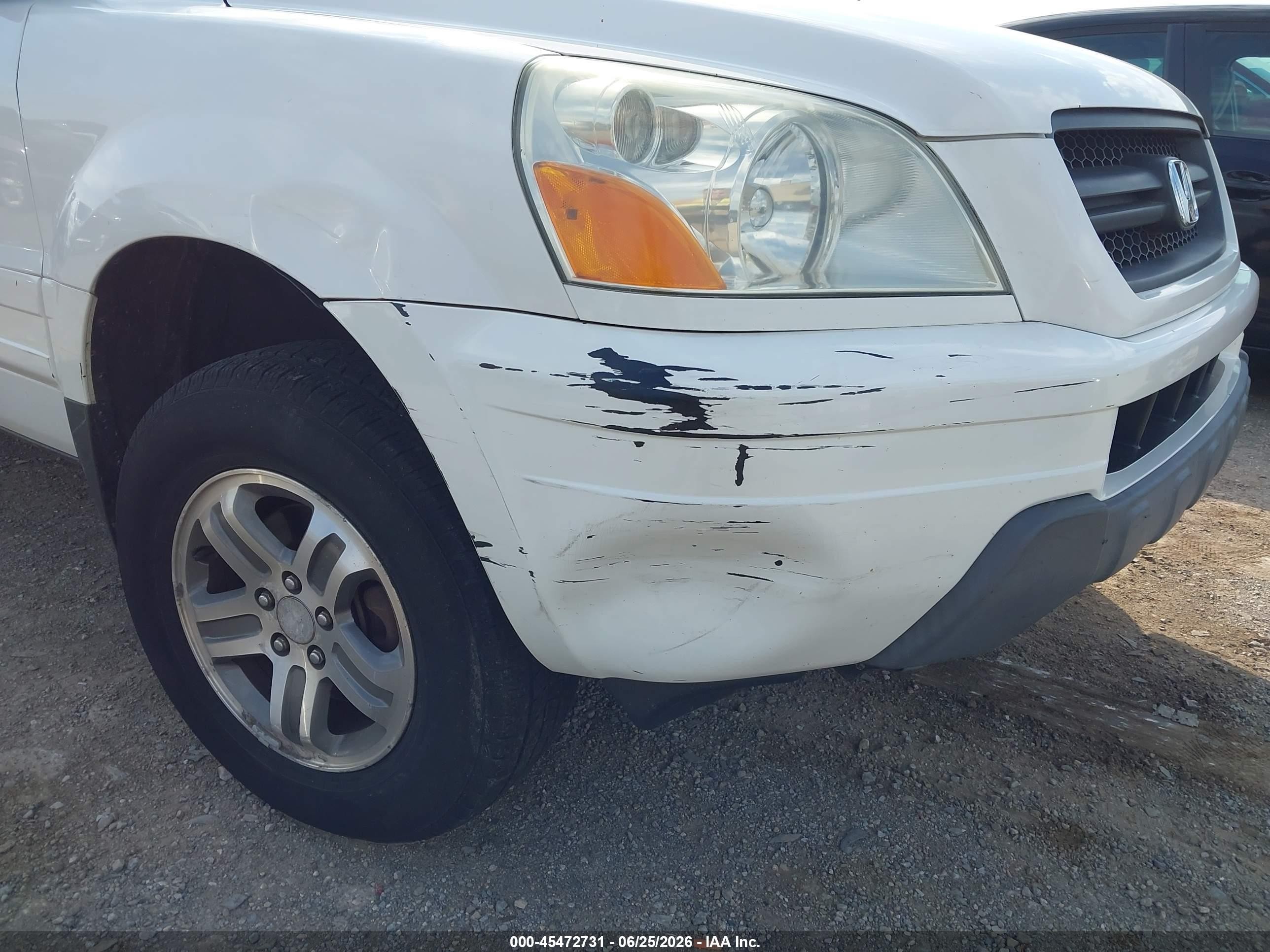 2004 Honda Pilot Ex White vin: 2HKYF18484H568083