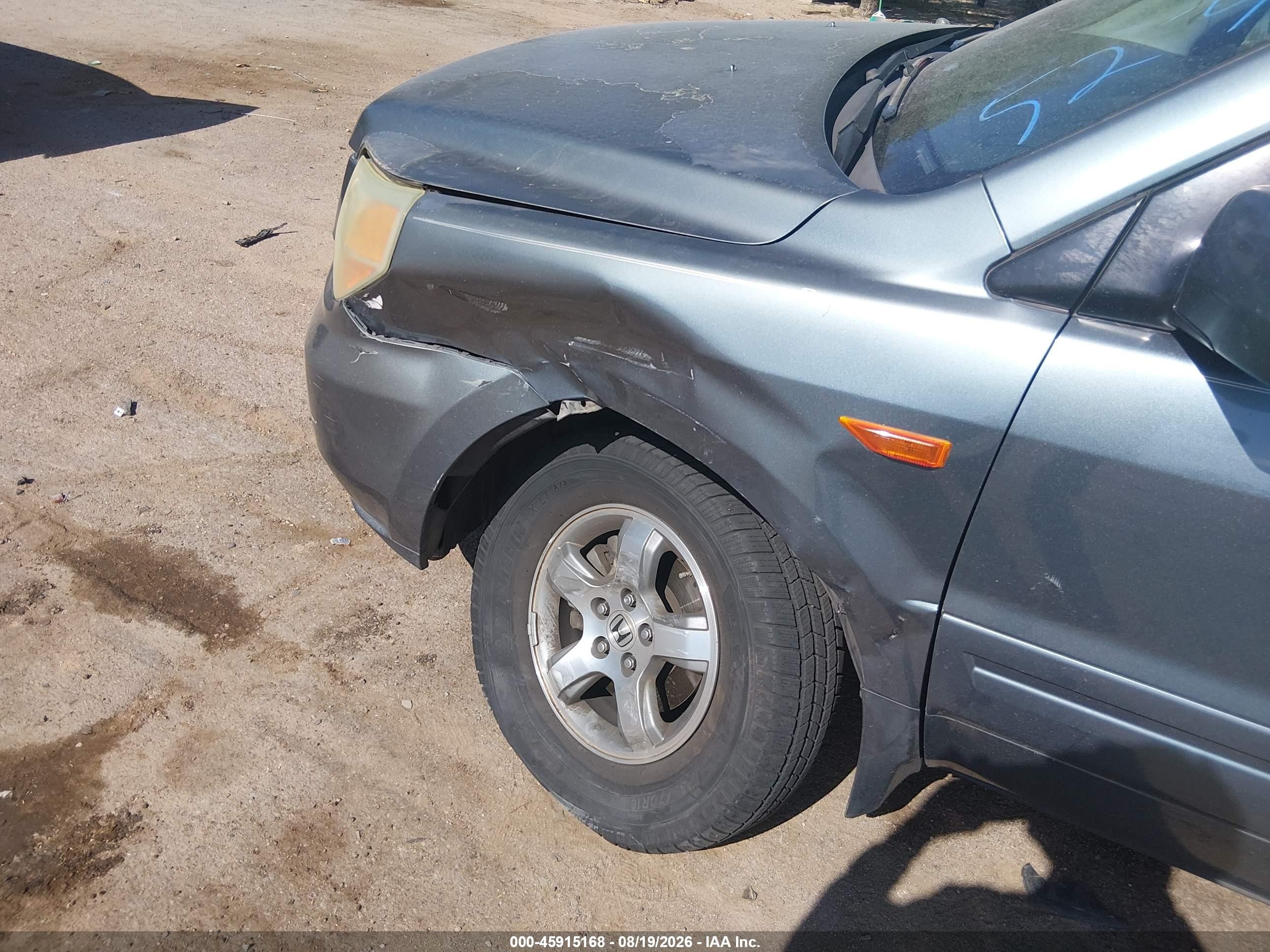 2006 Honda Pilot Ex Teal vin: 2HKYF18486H523518