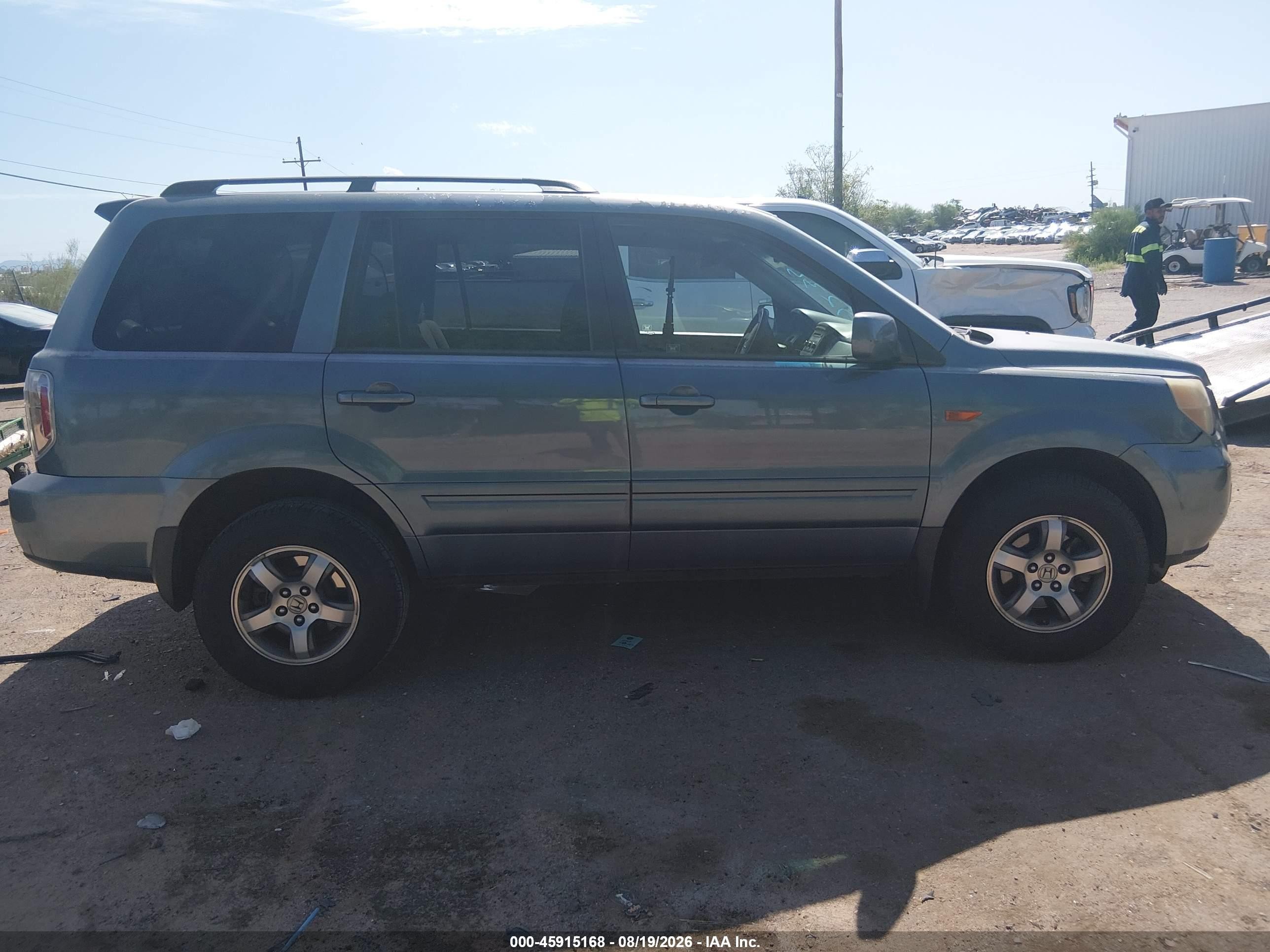 2006 Honda Pilot Ex Teal vin: 2HKYF18486H523518