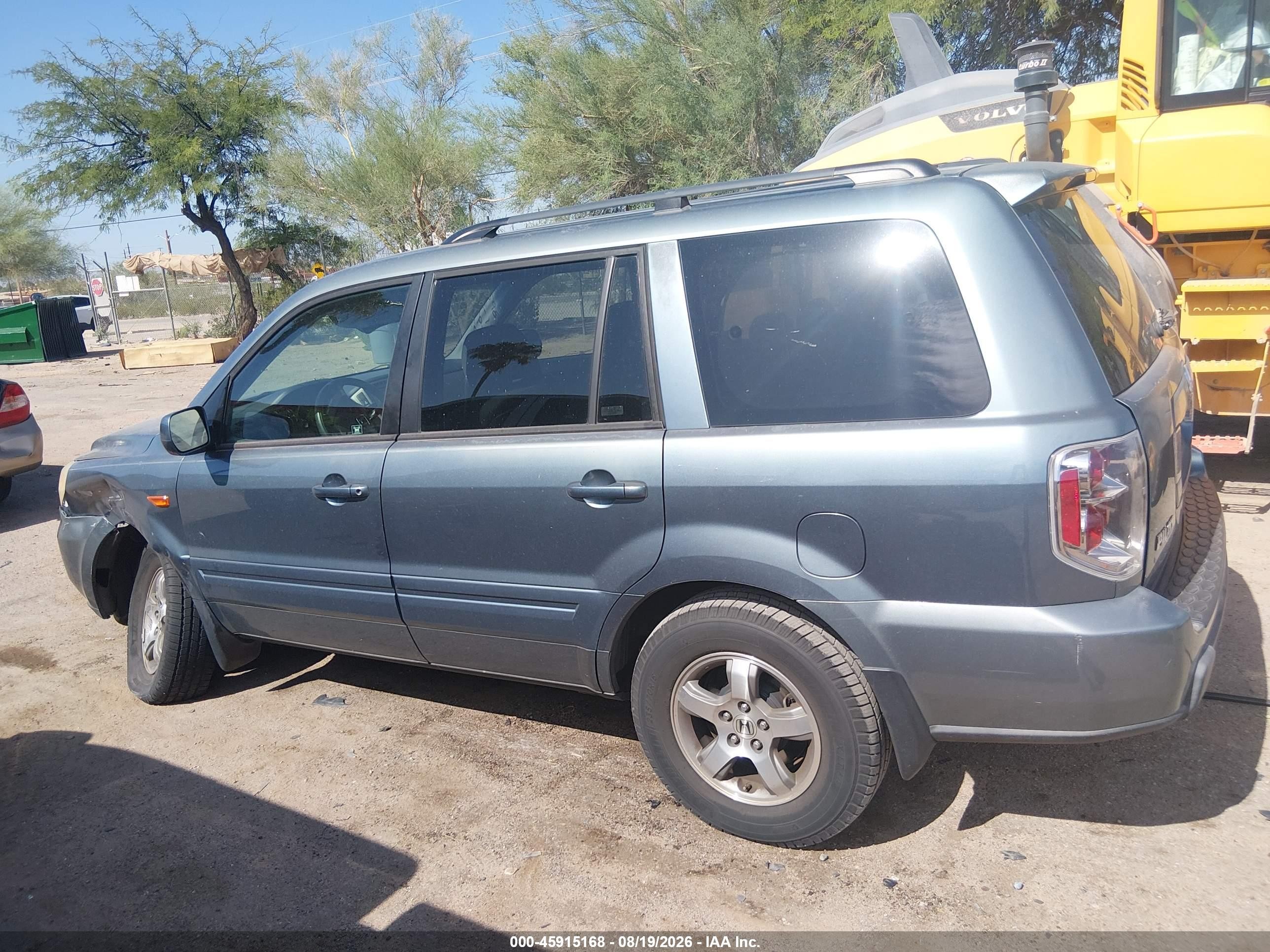 2006 Honda Pilot Ex Teal vin: 2HKYF18486H523518