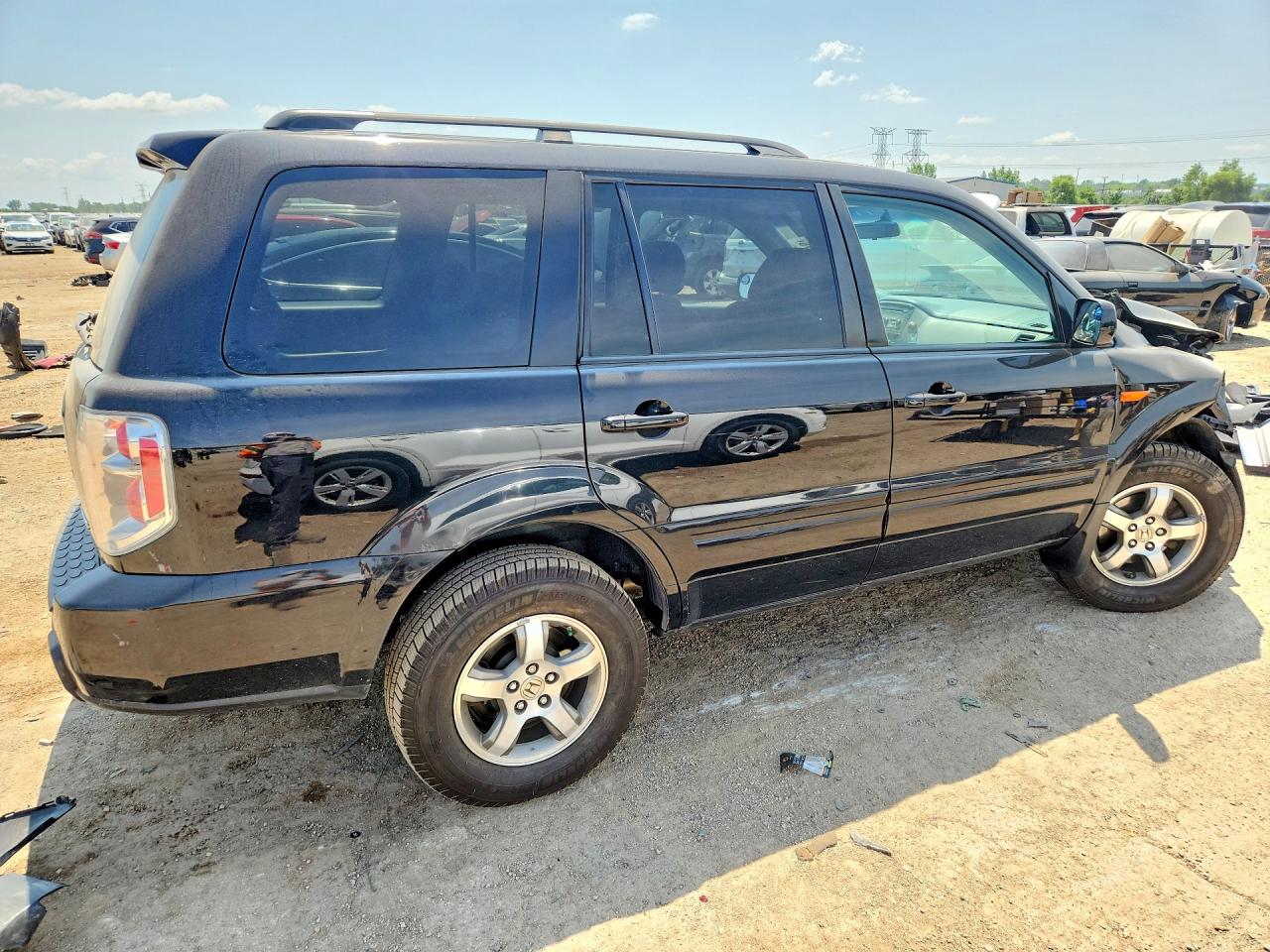2006 Honda Pilot Ex Black vin: 2HKYF18486H548211