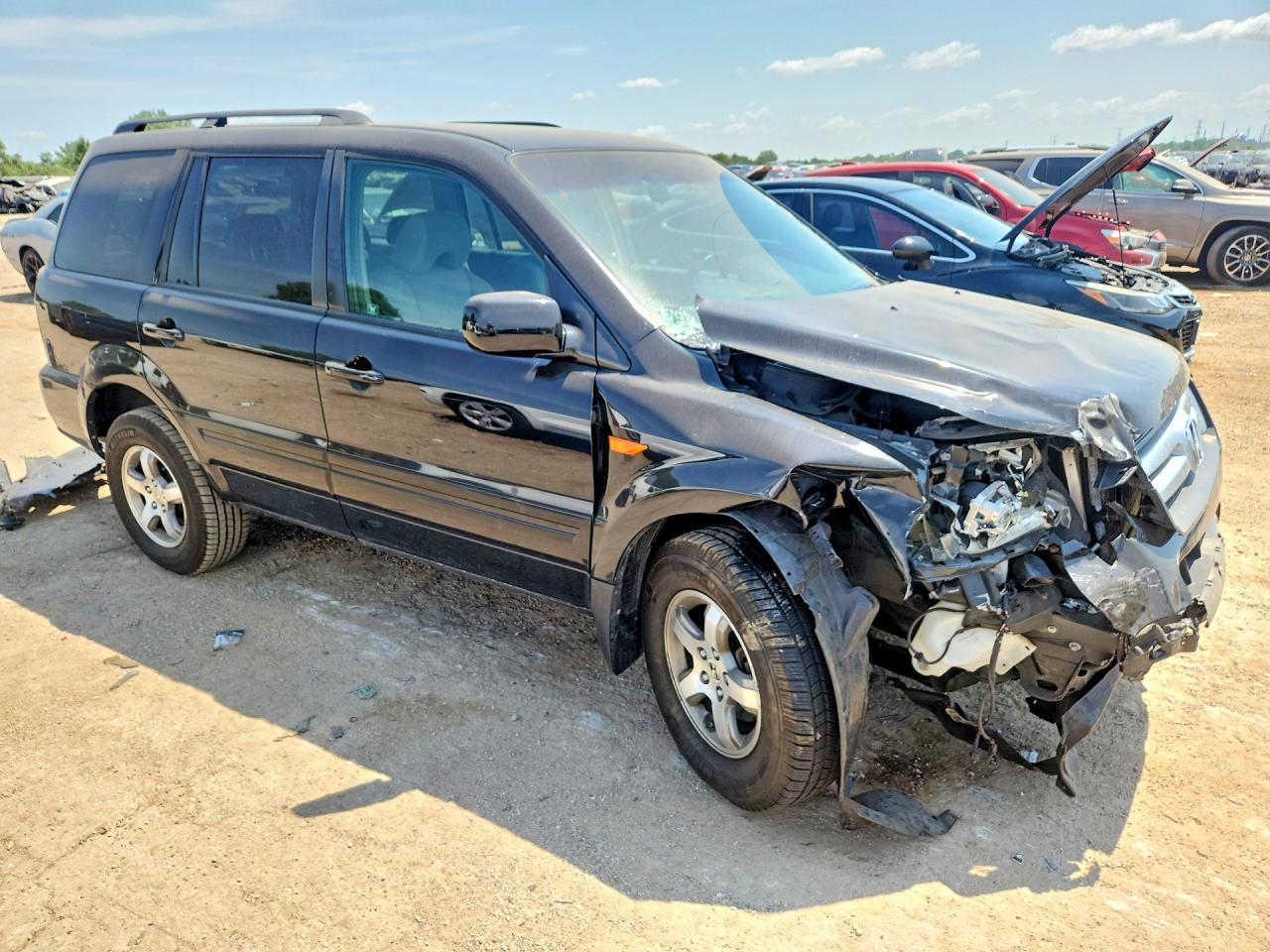 2006 Honda Pilot Ex Black vin: 2HKYF18486H548211
