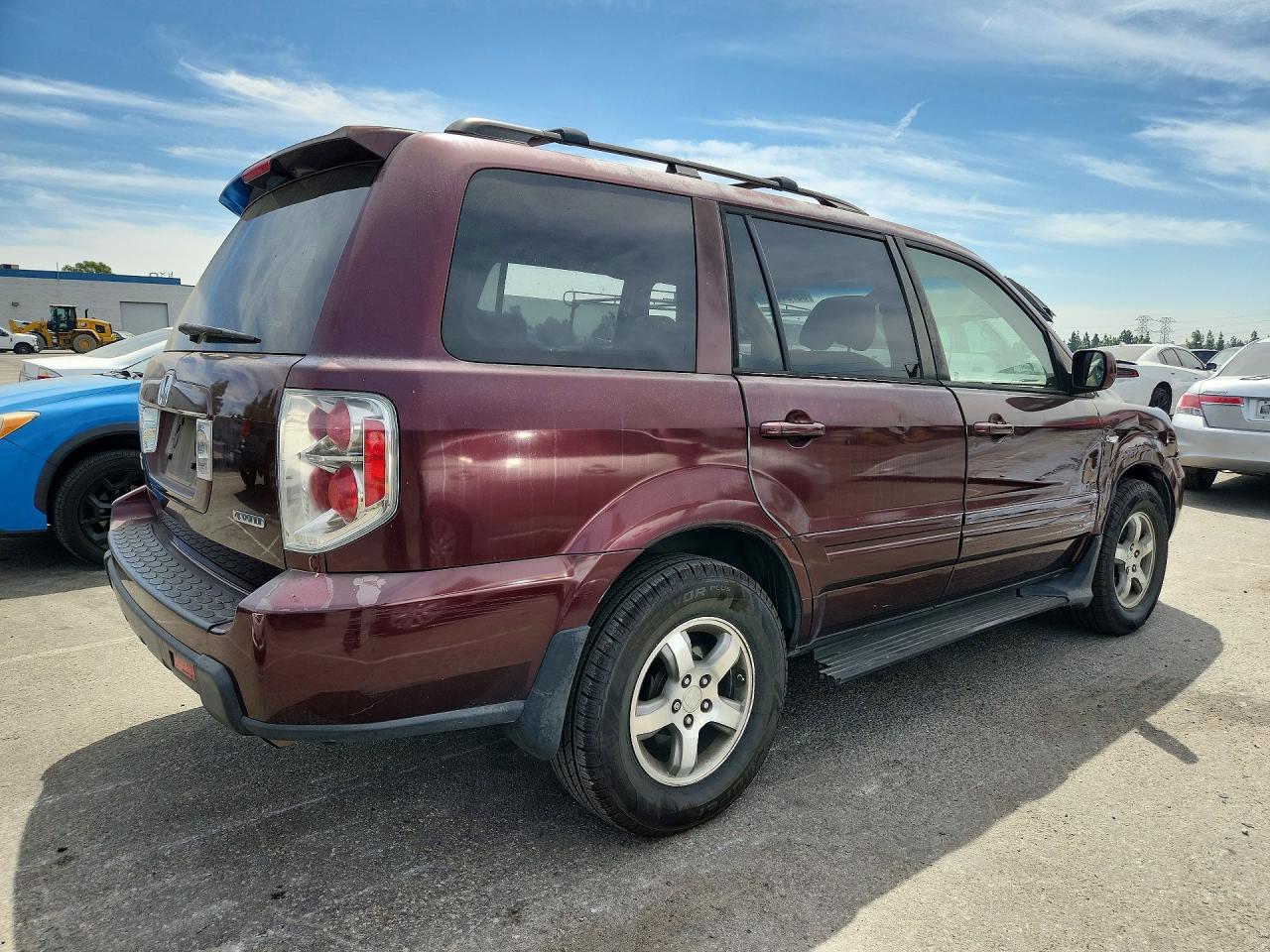 2007 Honda Pilot Ex Burgundy vin: 2HKYF18487H509393